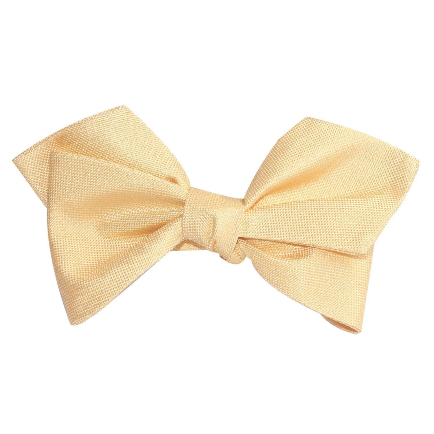Light Yellow Self Tie Diamond Tip Bow Tie - Image 3