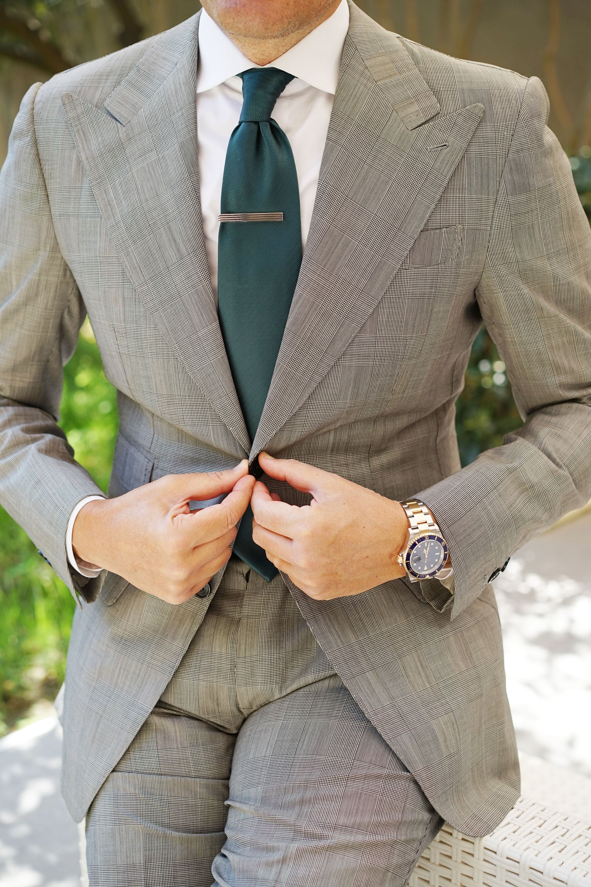 Logan Silver and Black Tie Bar - Image 7