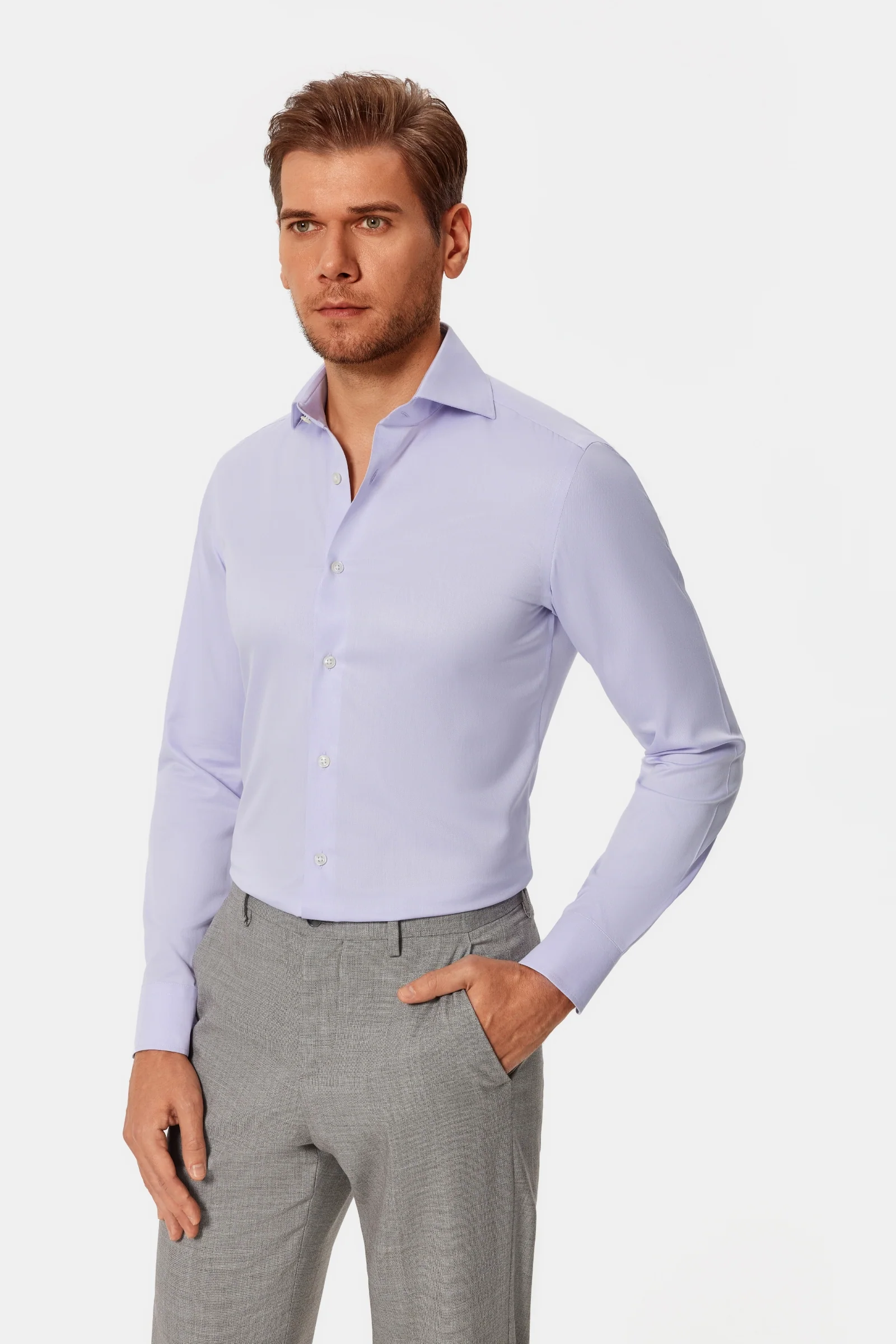 Lucious Lavender Twill Non-Iron Shirt - Image 12