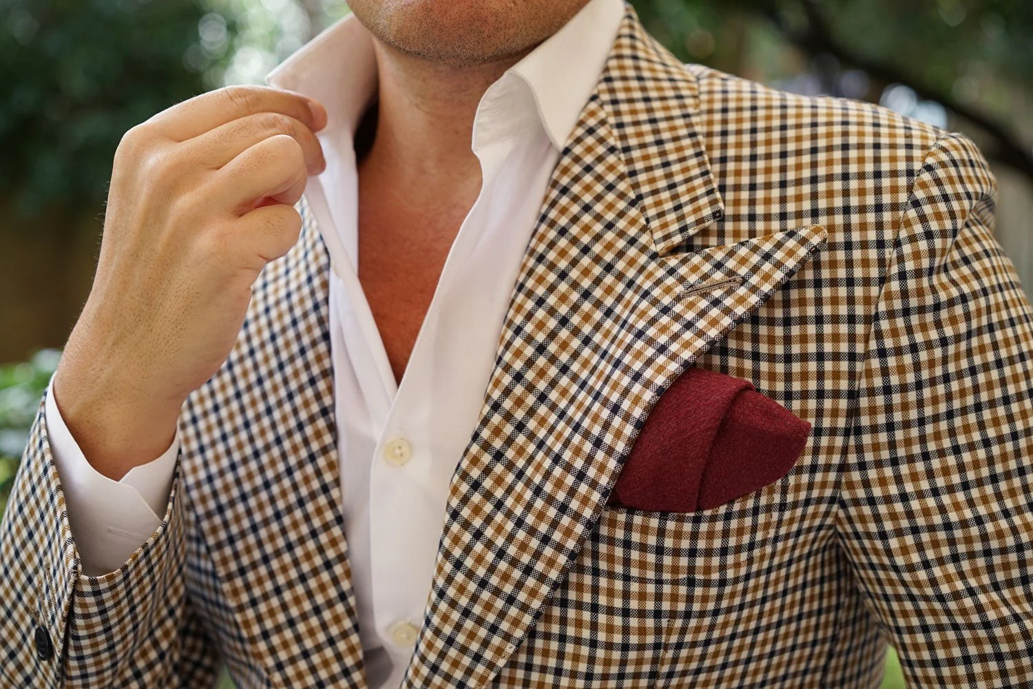 Mahogany Wine Linen Twill Pocket Square - Image 8