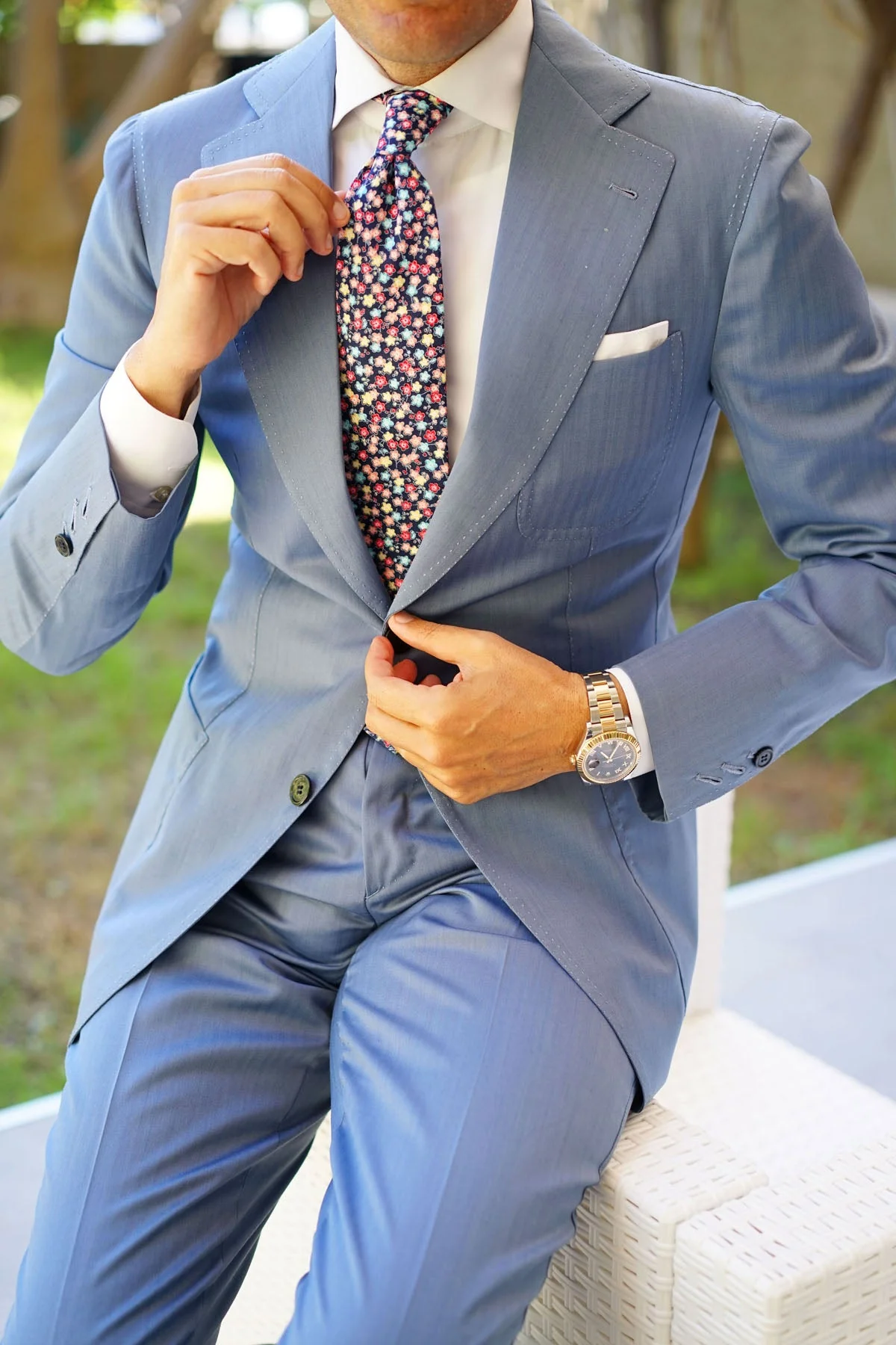 Manama Flower Necktie - Image 10