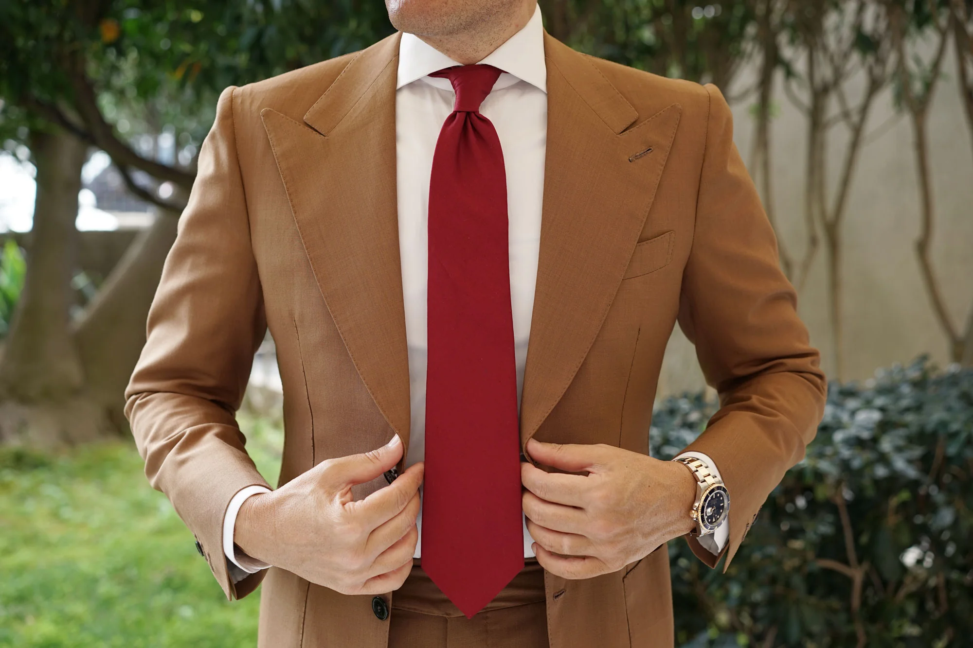 Maroon Cotton Necktie - Image 6