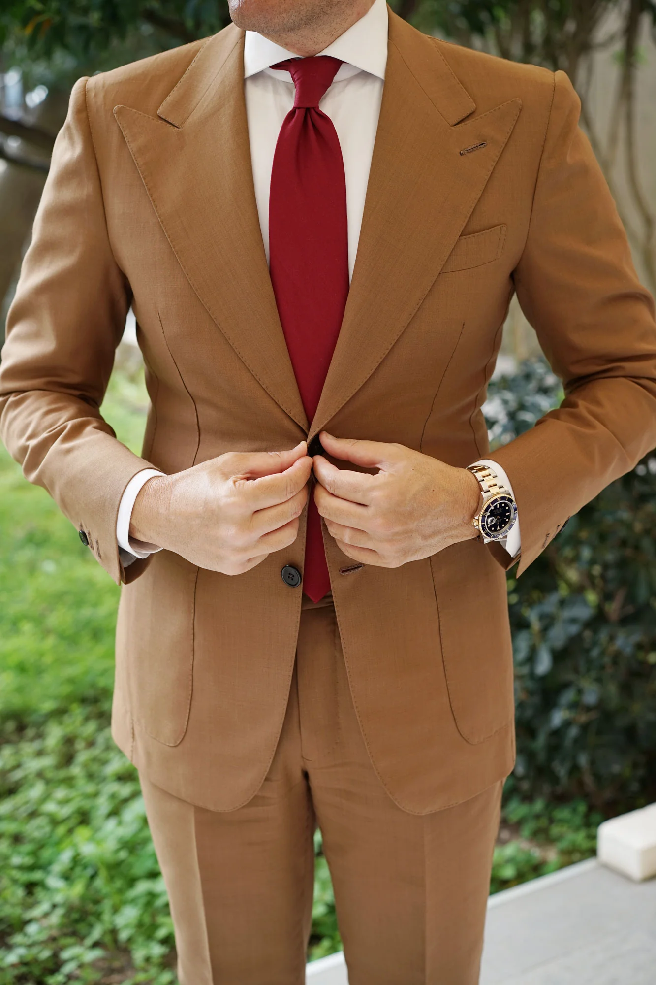 Maroon Cotton Necktie - Image 7