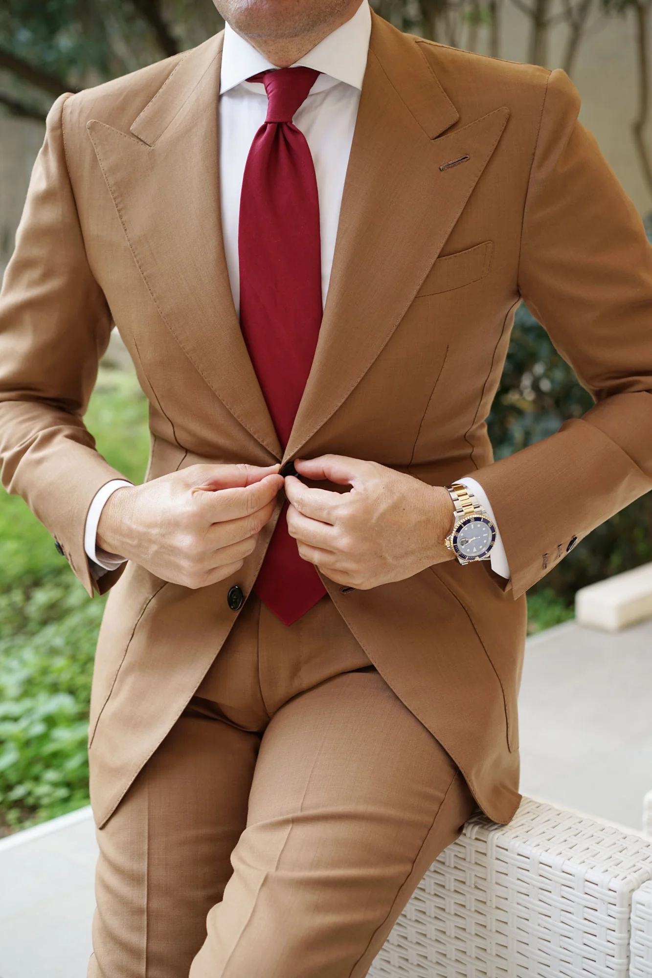 Maroon Cotton Necktie - Image 8