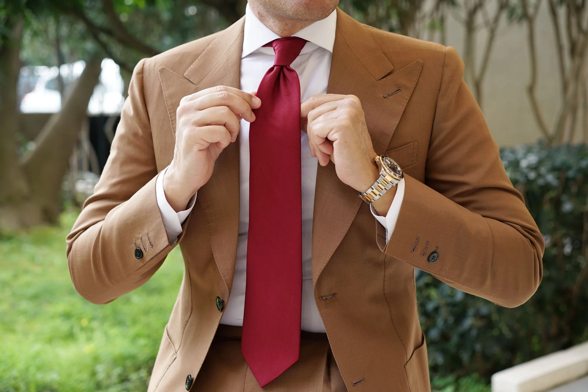 Maroon Cotton Necktie - Image 9