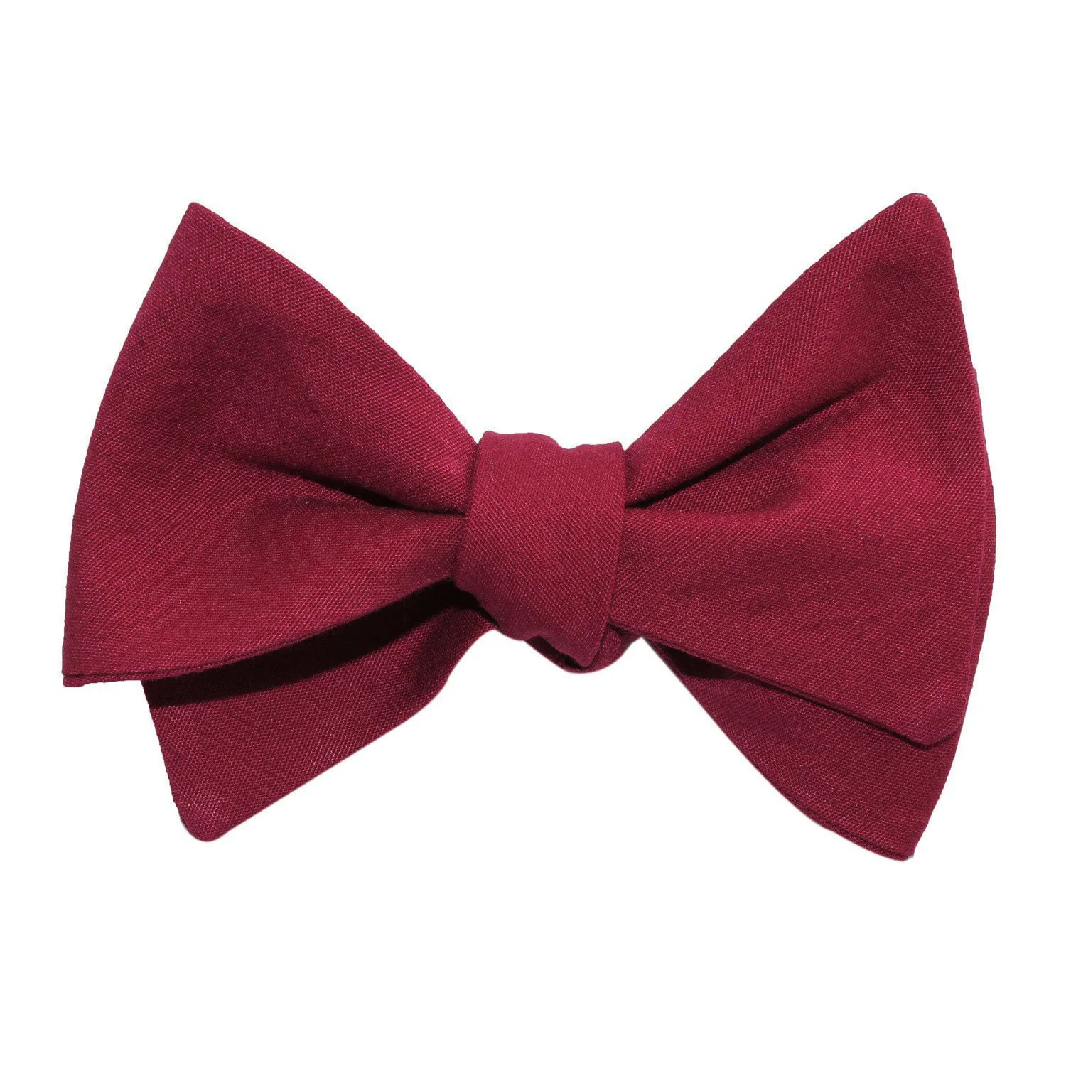 Maroon Cotton Self Tie Bow Tie - Image 2
