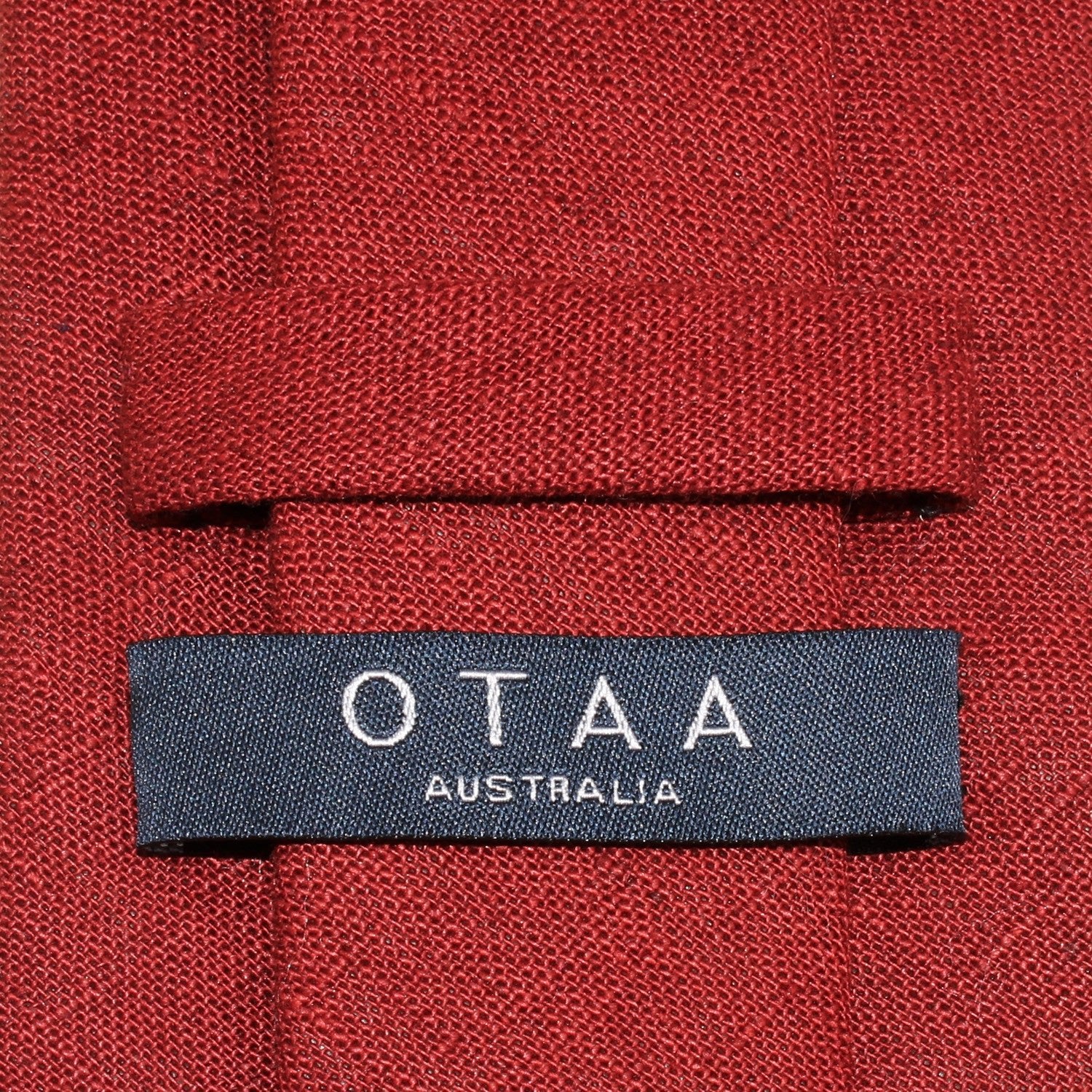 Maroon Slub Linen Skinny Tie - Image 4