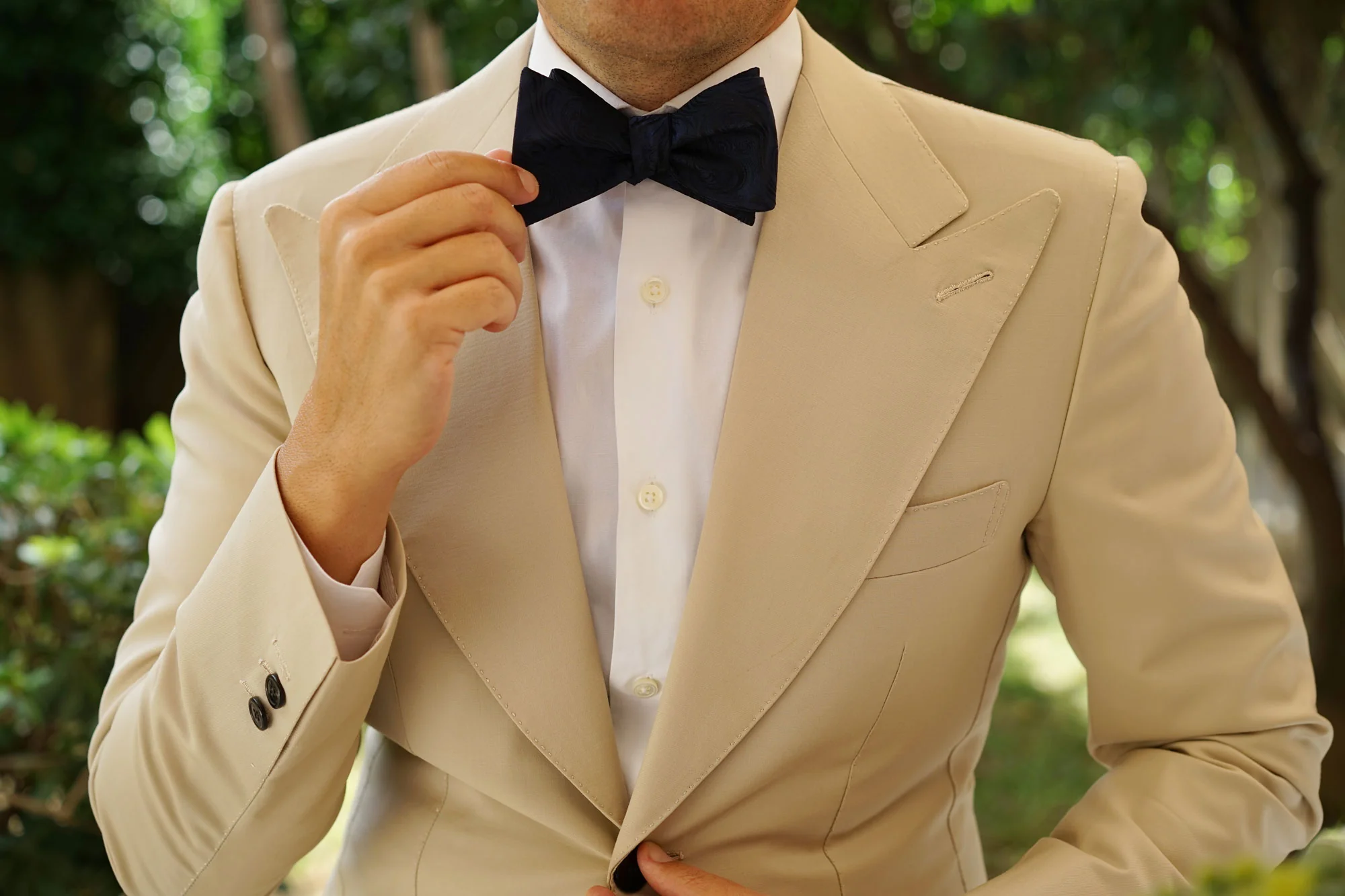 Midnight Blue Khamsin Self Bow Tie - Image 9