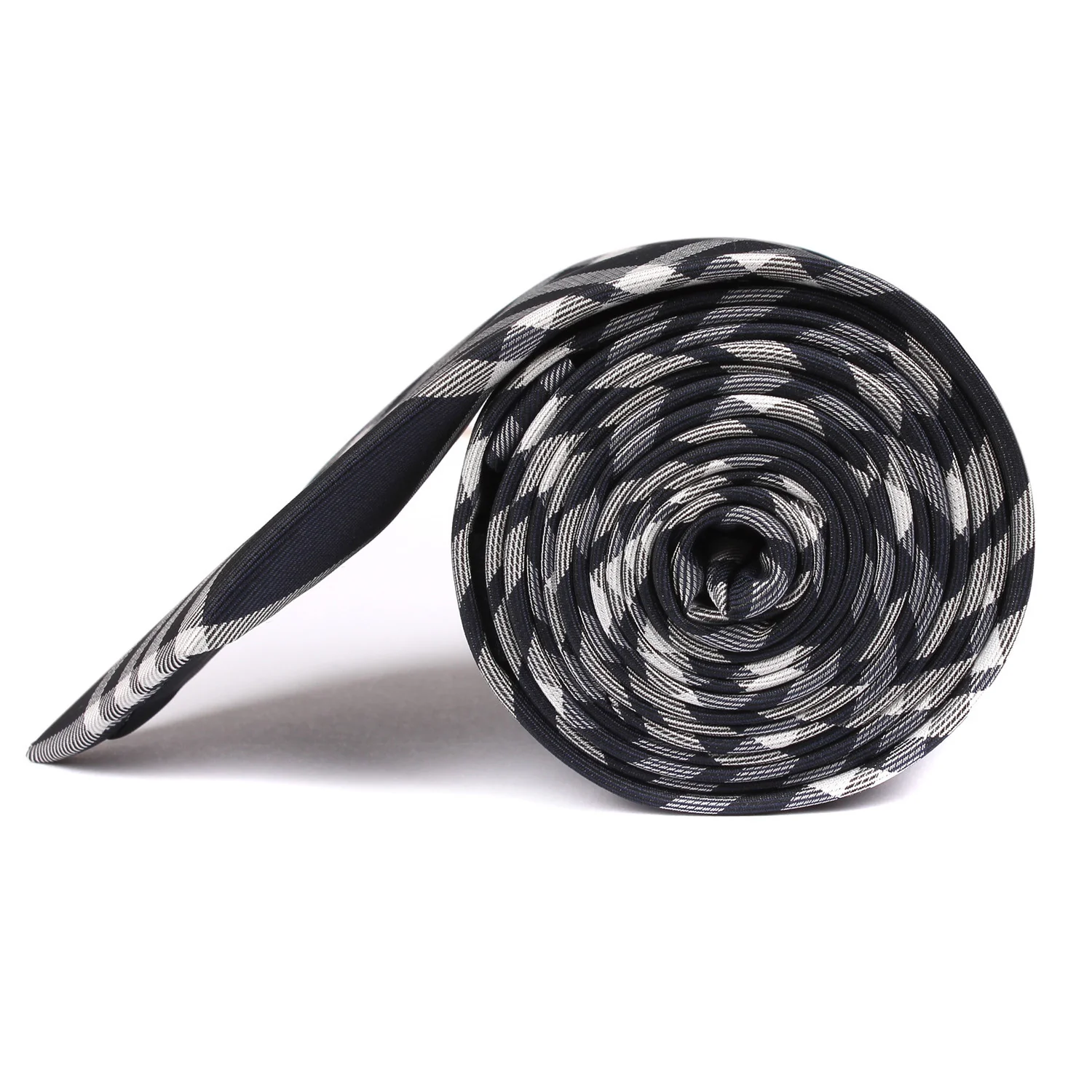 Midnight Blue with White Stripes Skinny Tie - Image 3