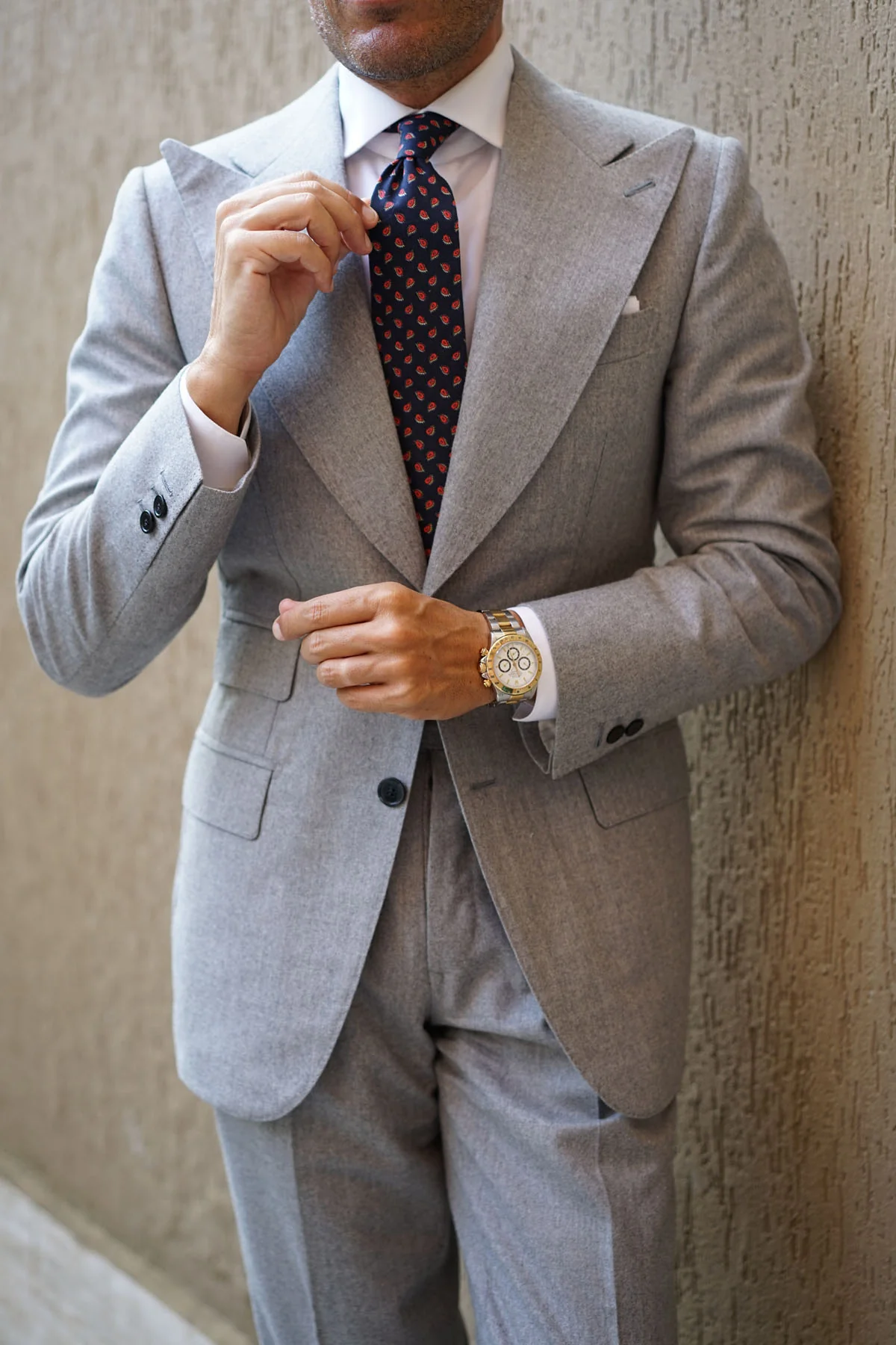 Milano Navy Blue Paisley Tie - Image 12