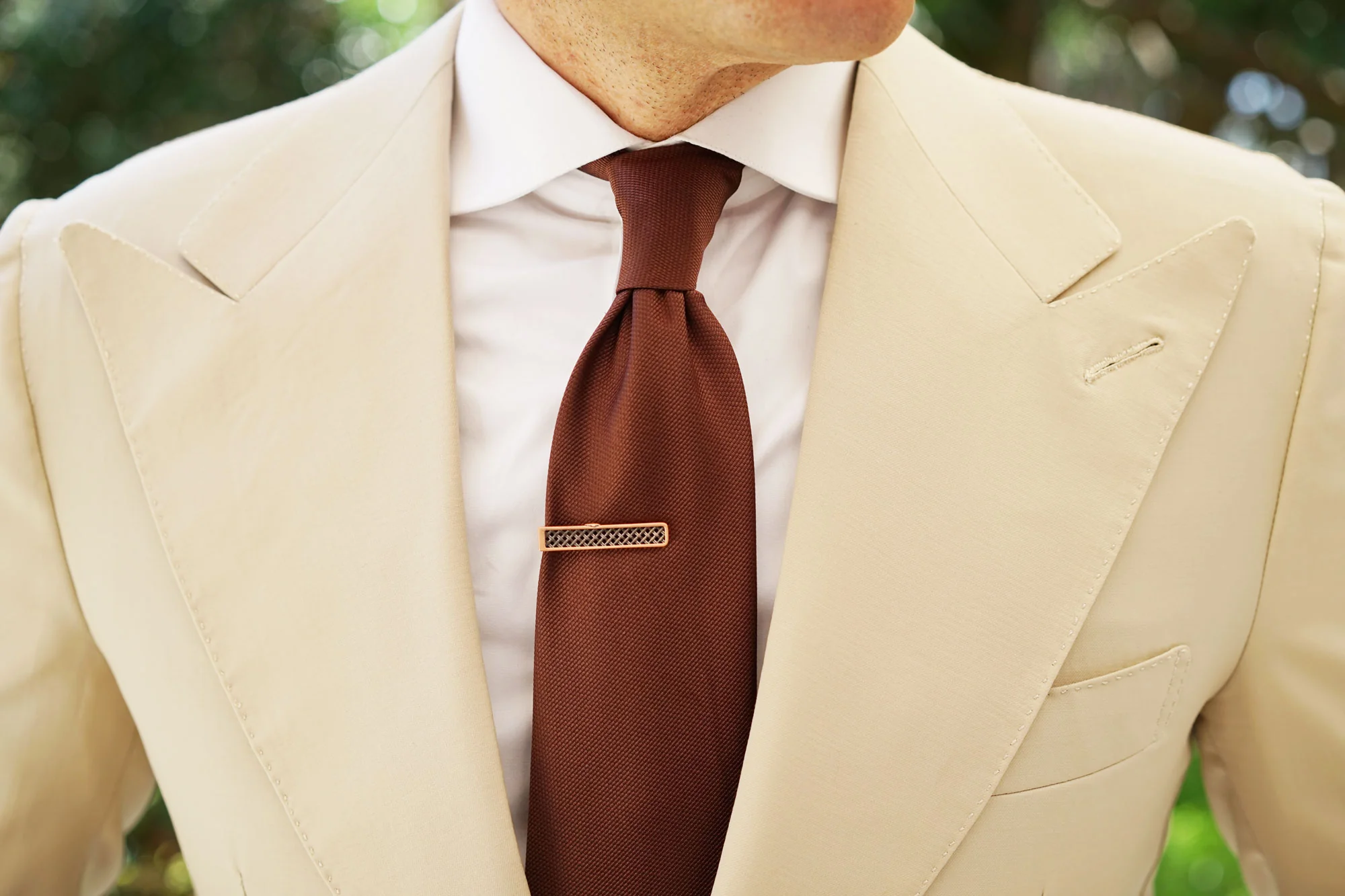 Mini Antique Copper Crocetti Mesh Tie Bar - Image 10