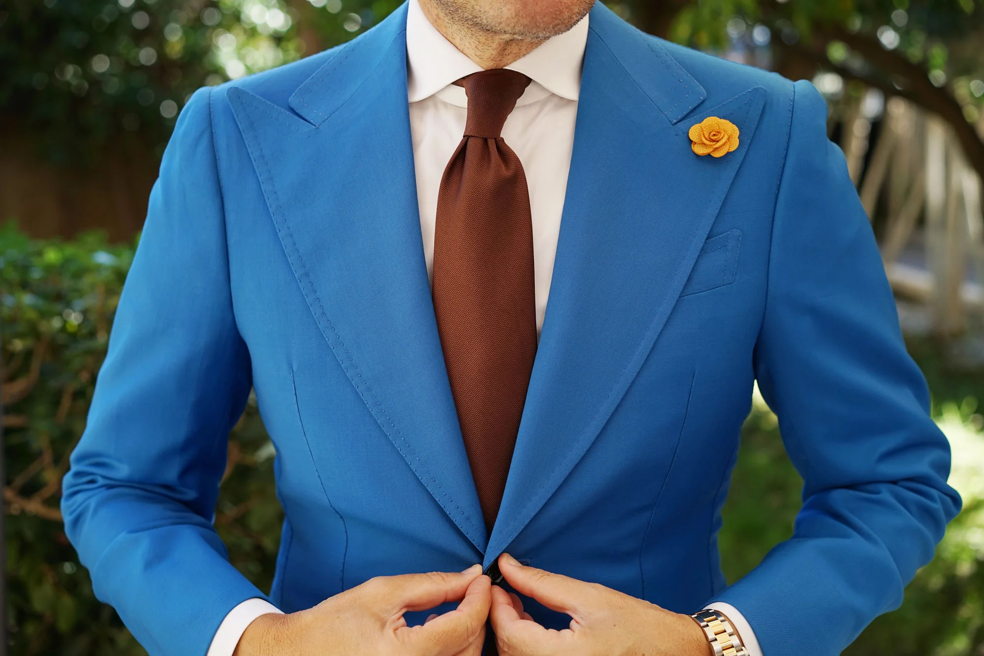 Mini Mustard Yellow Lapel Flower - Image 5