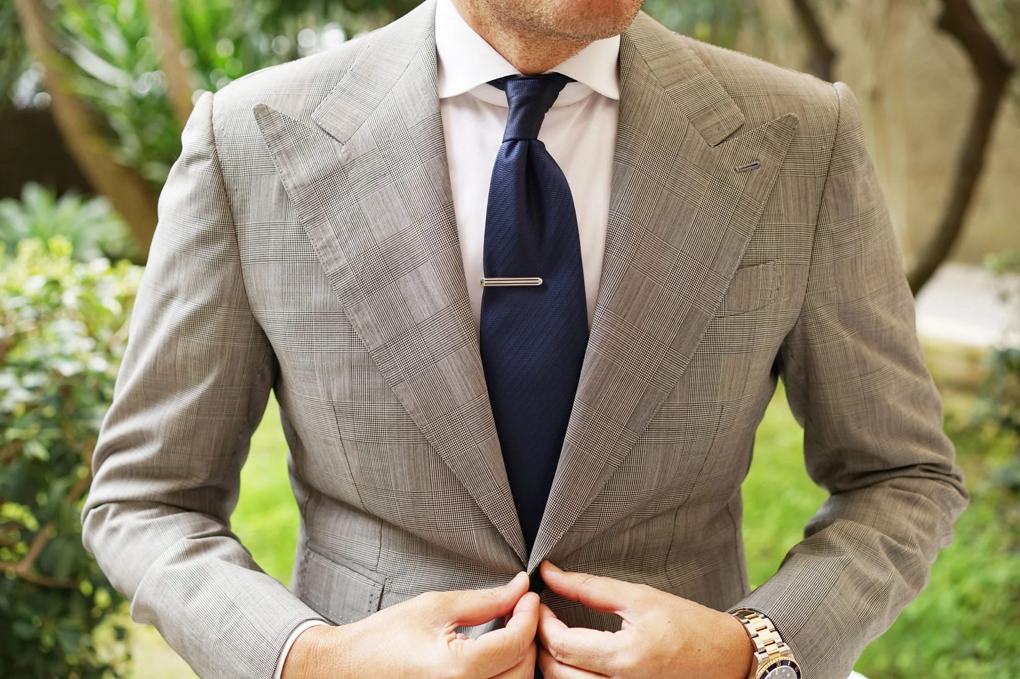 Mini Silver Pinstripe Tie Bar - Image 7