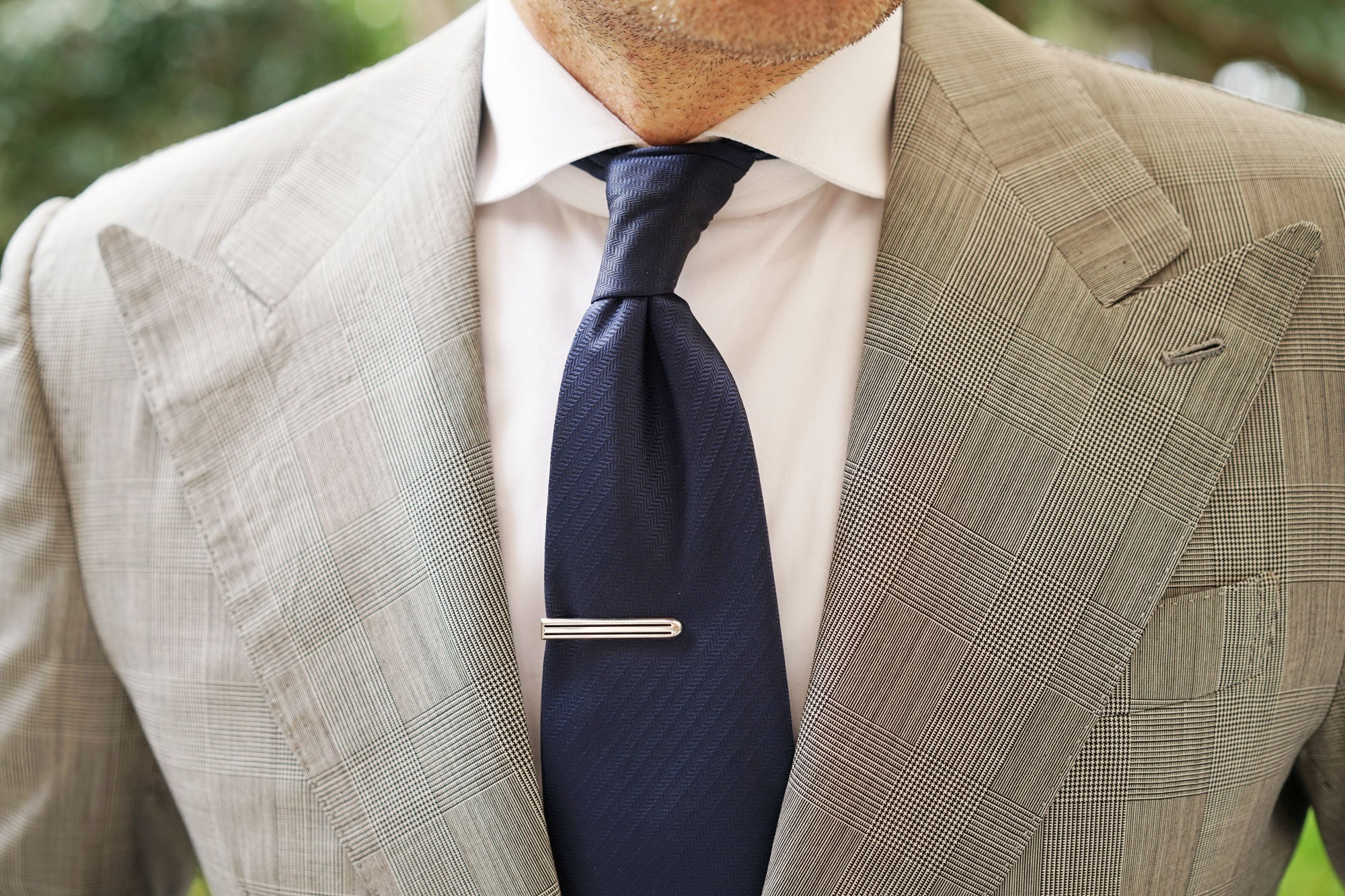 Mini Silver Pinstripe Tie Bar - Image 9