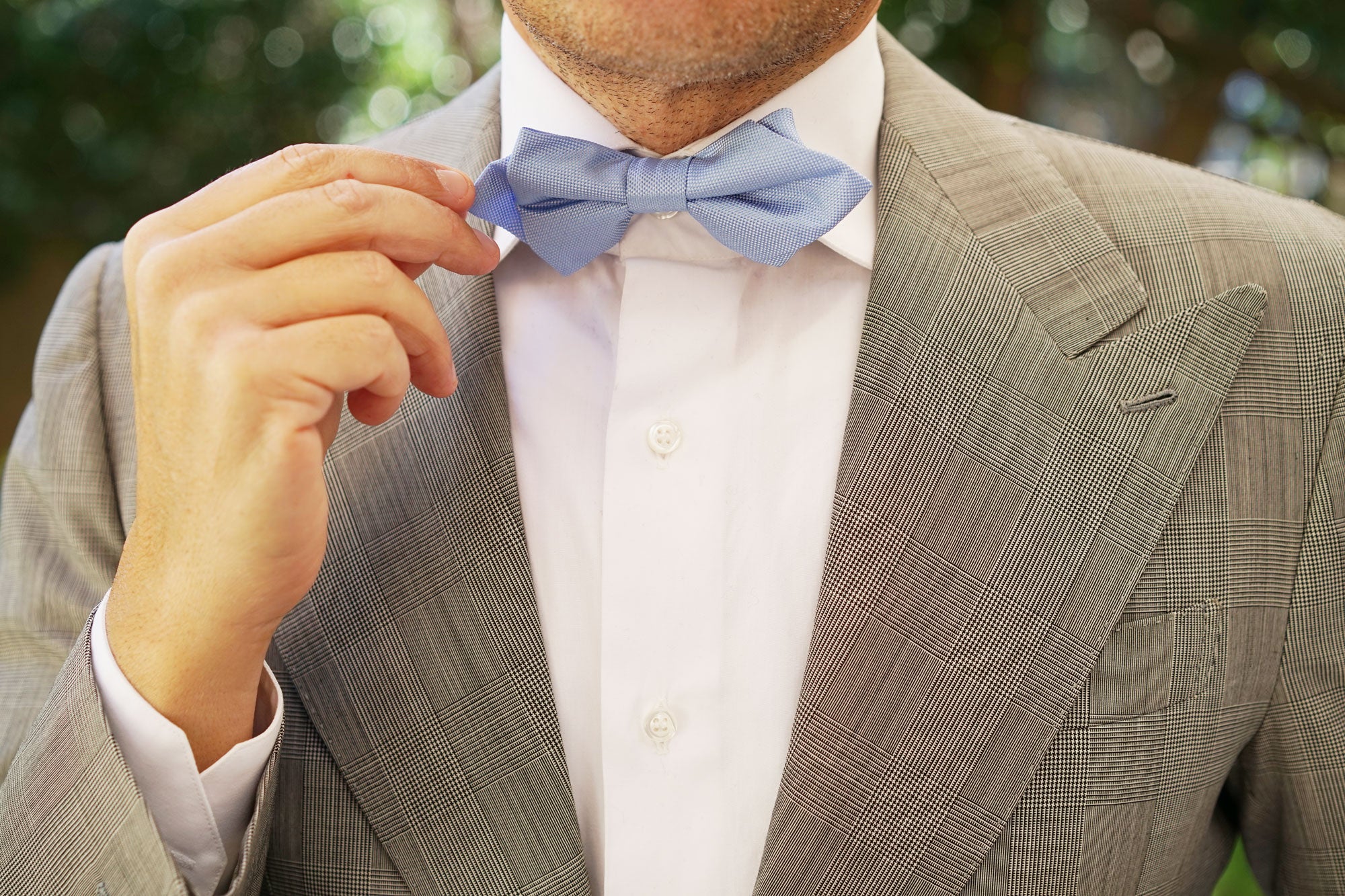 Mint Blue Diamond Bow Tie - Image 5