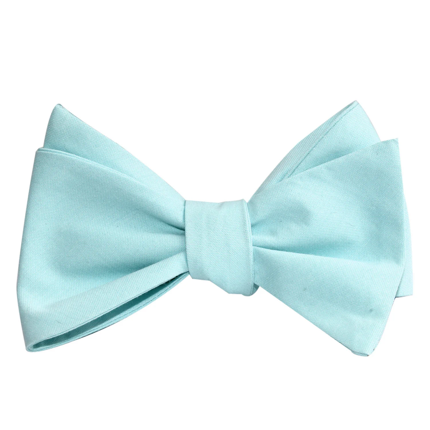Mint Green Cotton Self Tie Bow Tie - Image 2
