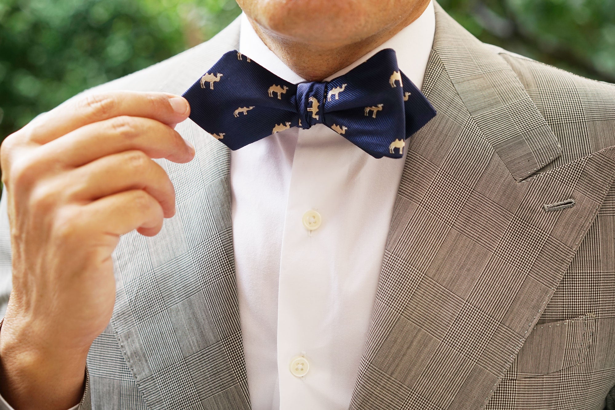 Mongolian Camel Diamond Self Bow Tie - Image 10