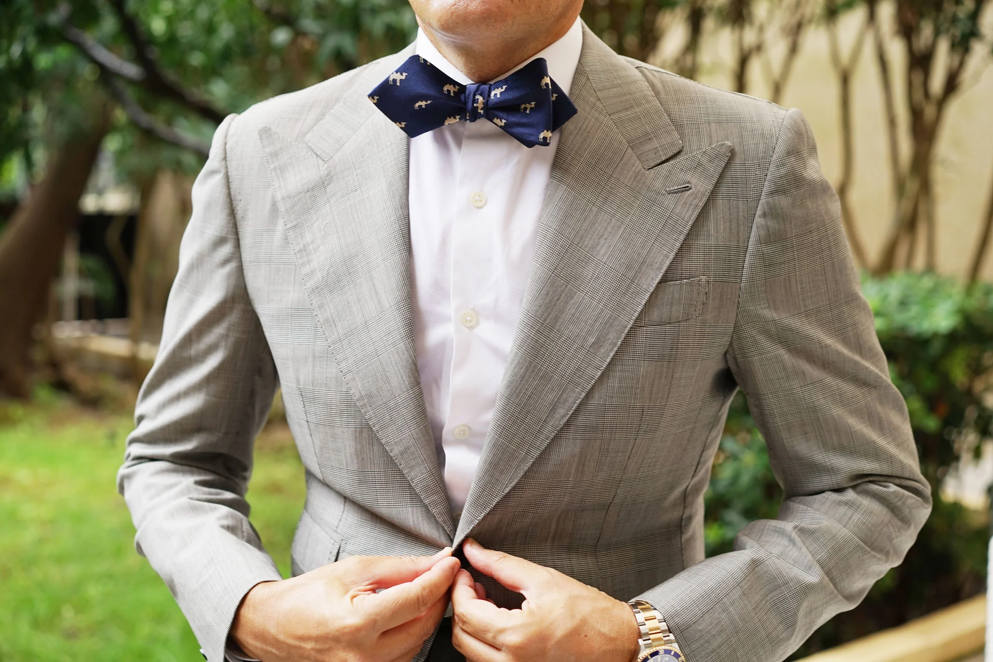 Mongolian Camel Diamond Self Bow Tie - Image 6