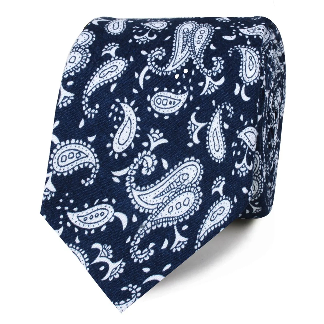 Moroccan Blue Paisley Skinny Tie - Image 2
