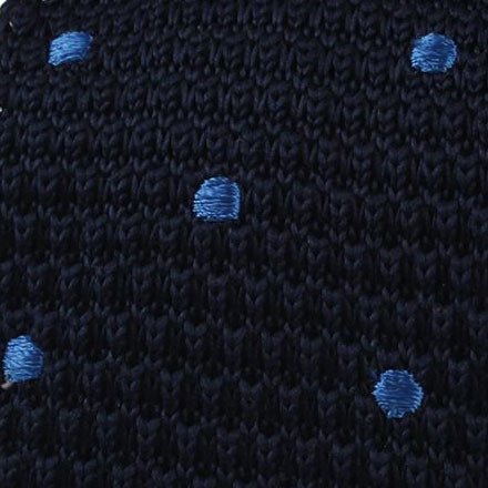 Mr Gecko Navy Blue Polkadot Knitted Tie - Image 2