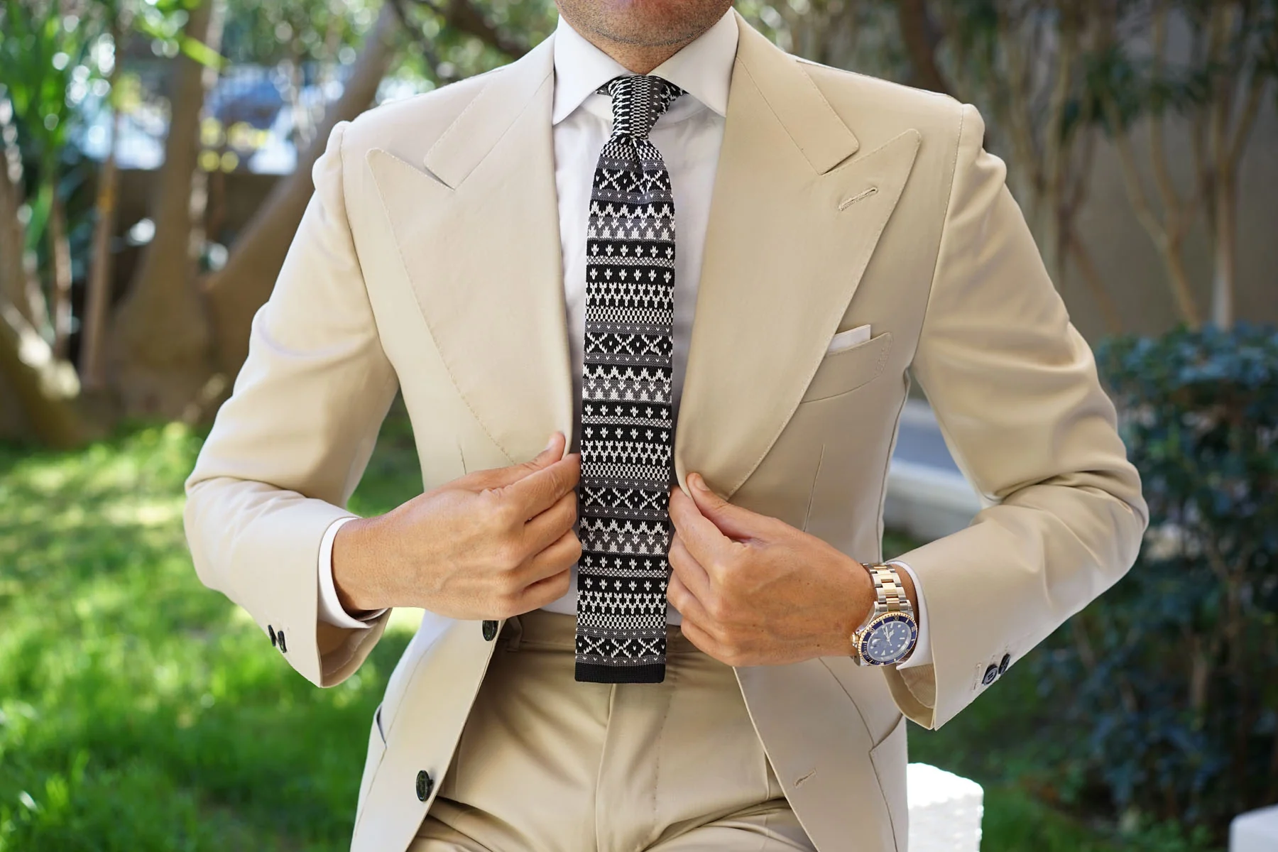 Mr Hartman Black Knitted Tie - Image 3