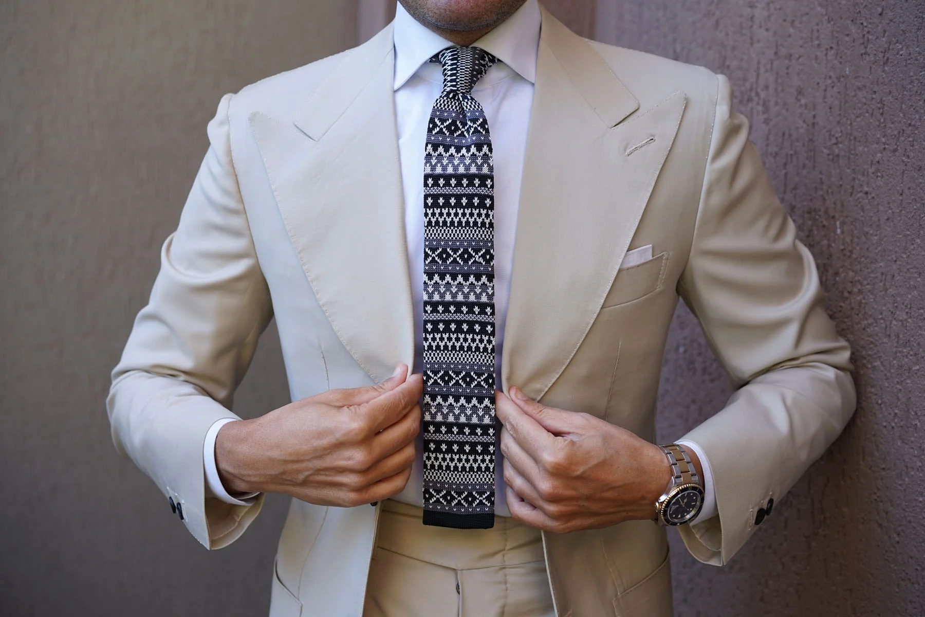 Mr Hartman Black Knitted Tie - Image 5