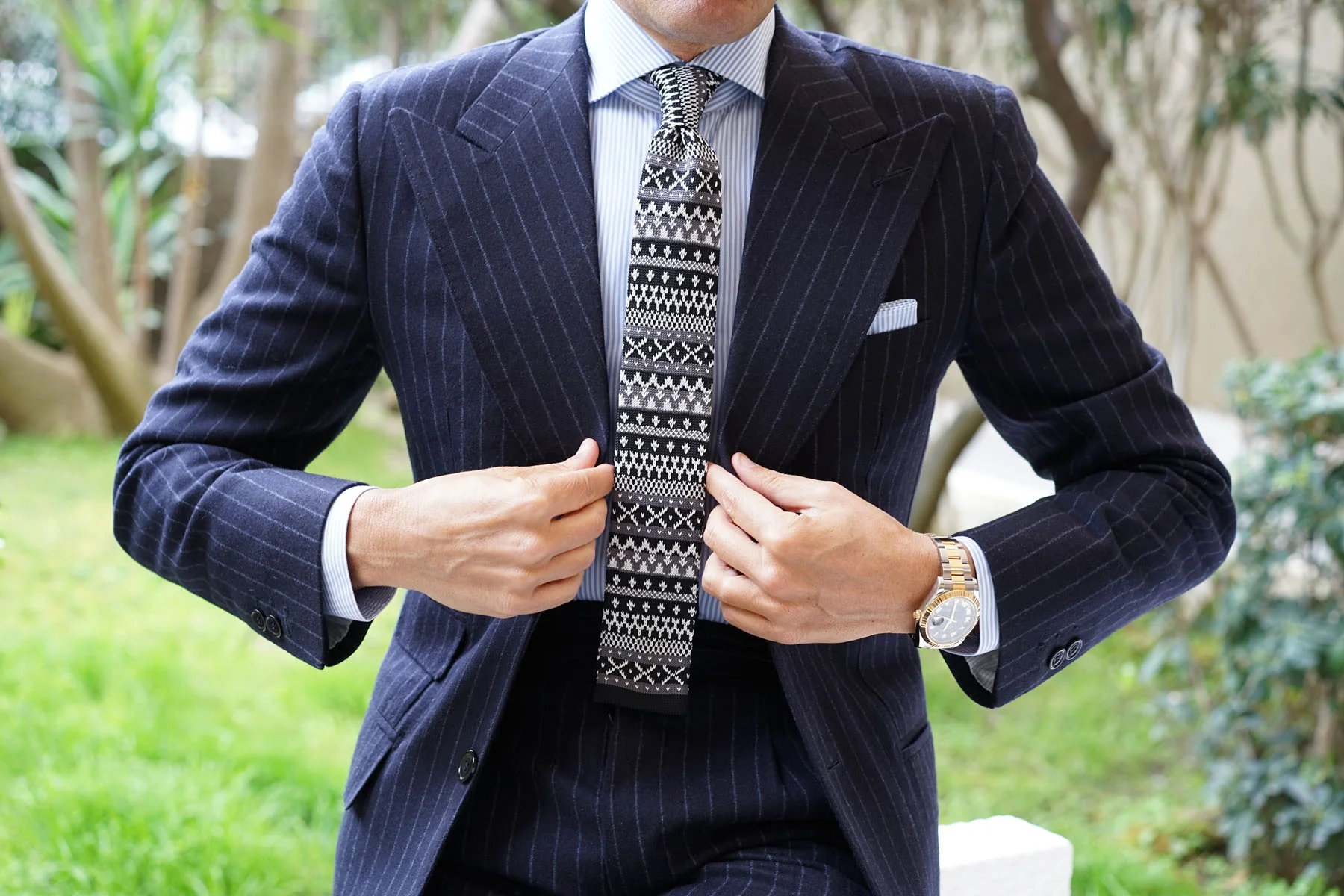 Mr Hartman Black Knitted Tie - Image 6