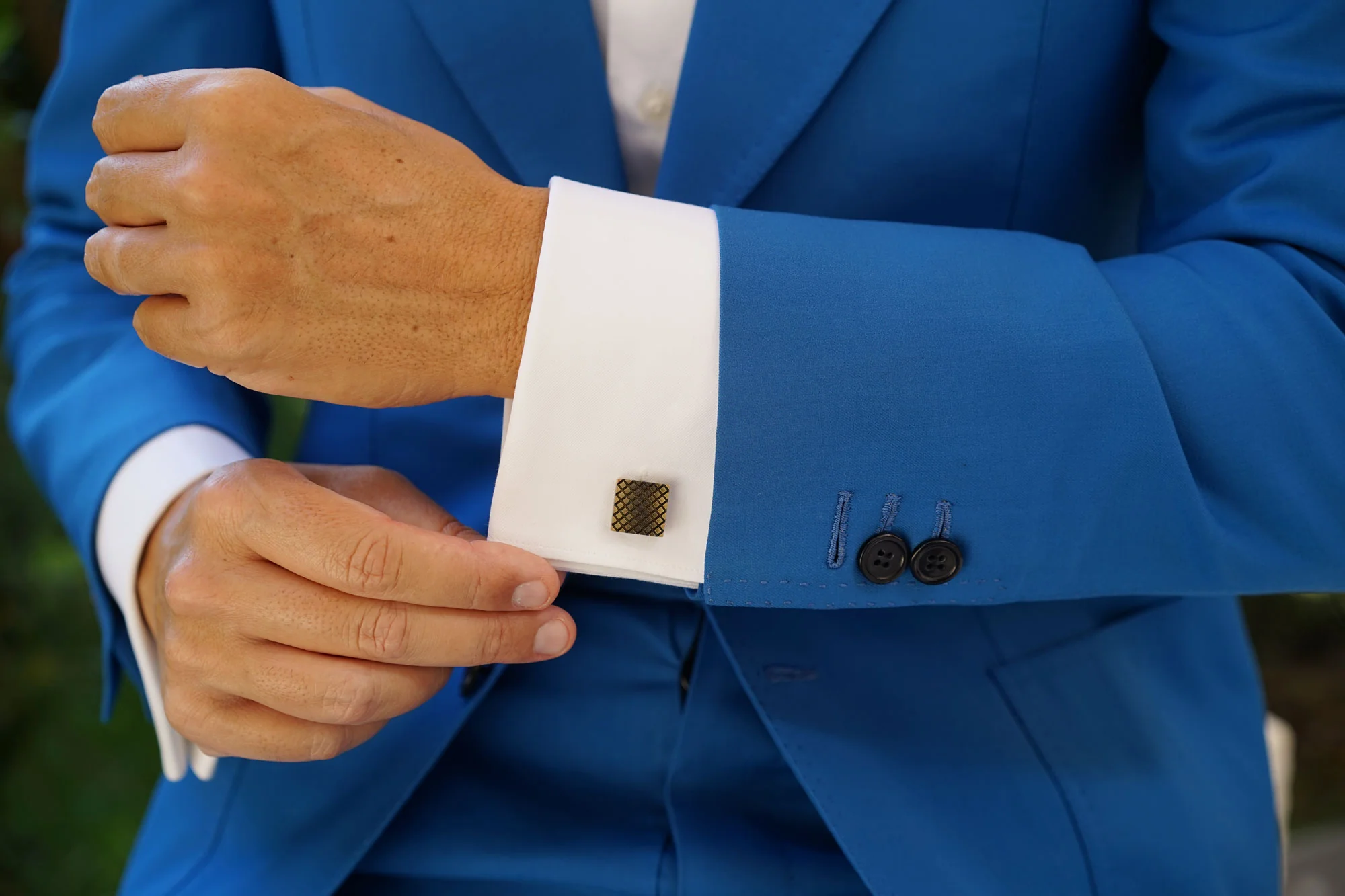 Mr Plummer Antique Brass Square Cufflinks - Image 9