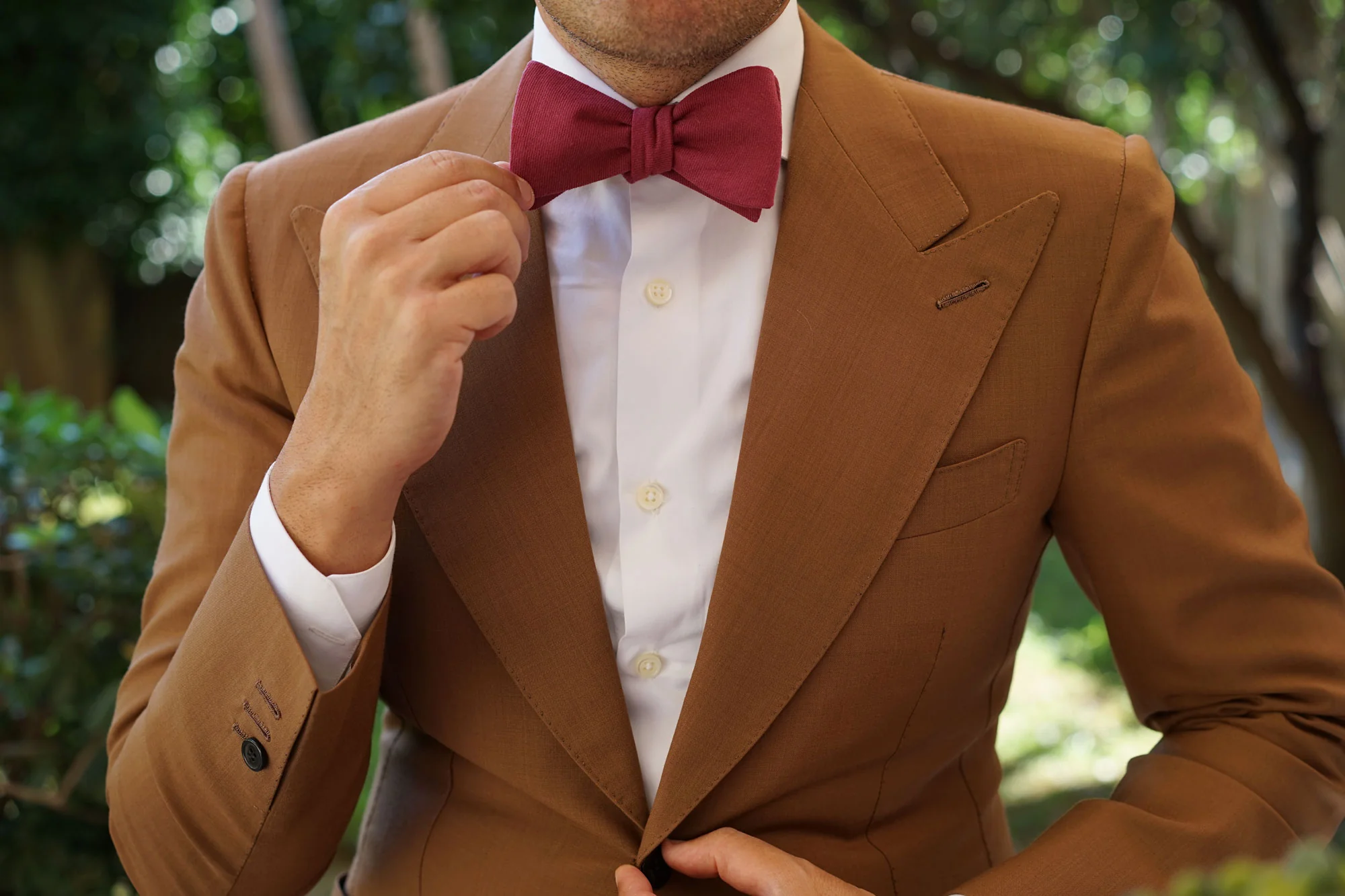 Mulberry Linen Self Bow Tie - Image 6