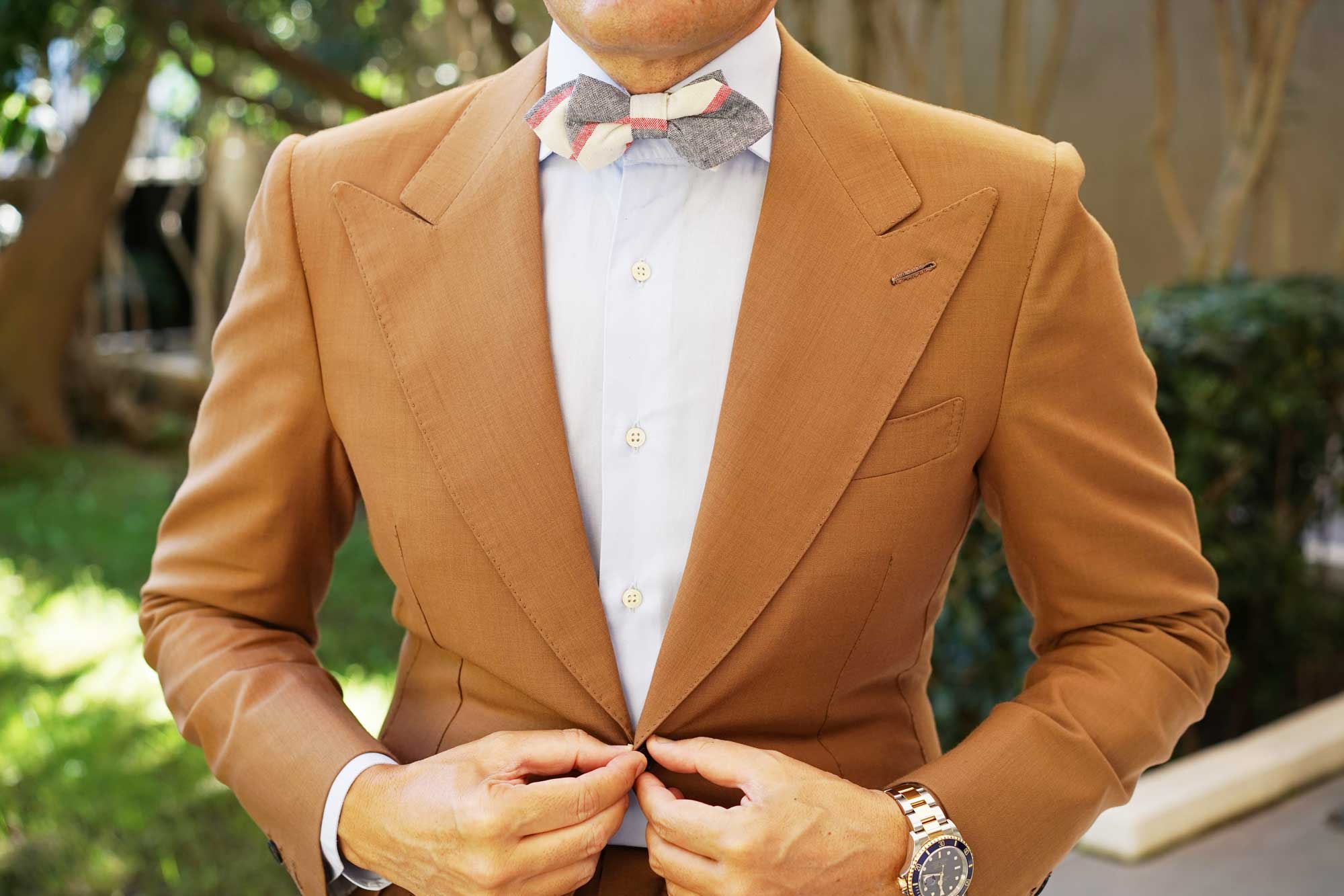 Napoleon Inferno Linen Diamond Bow Tie - Image 3