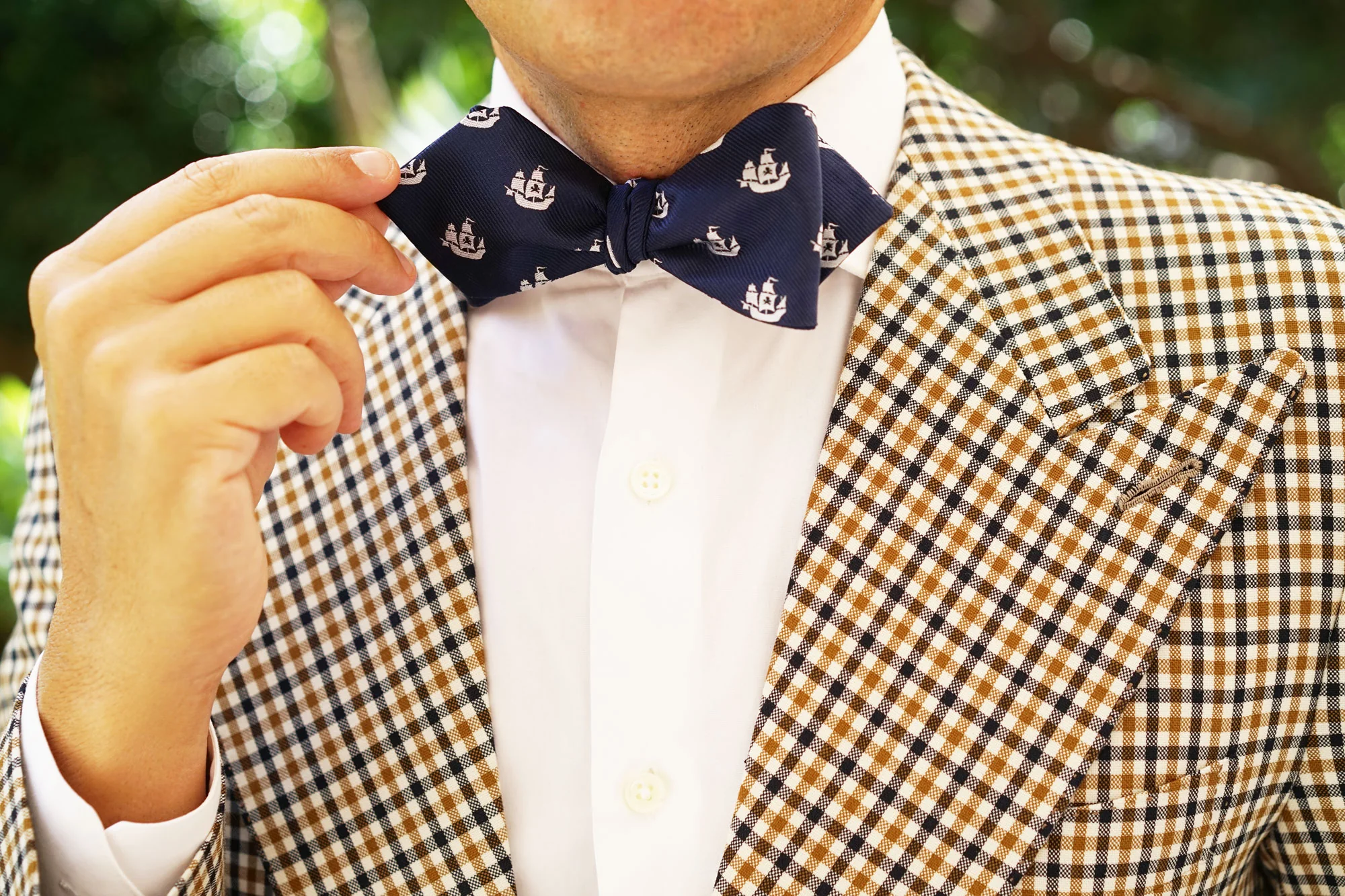 Nautical Pirate Ship Diamond Self Bow Tie - Image 10