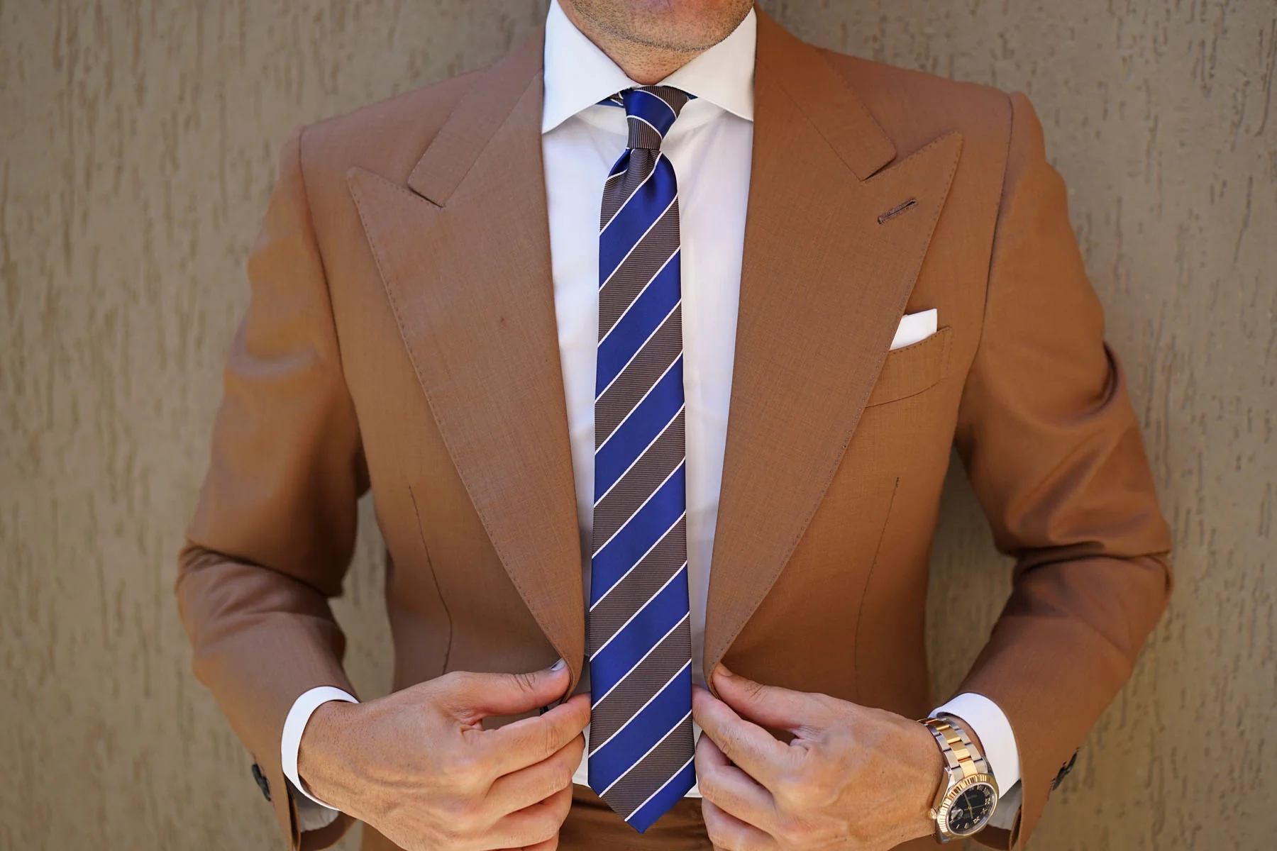 Navy Blue Black White Diagonal - Skinny Tie - Image 5