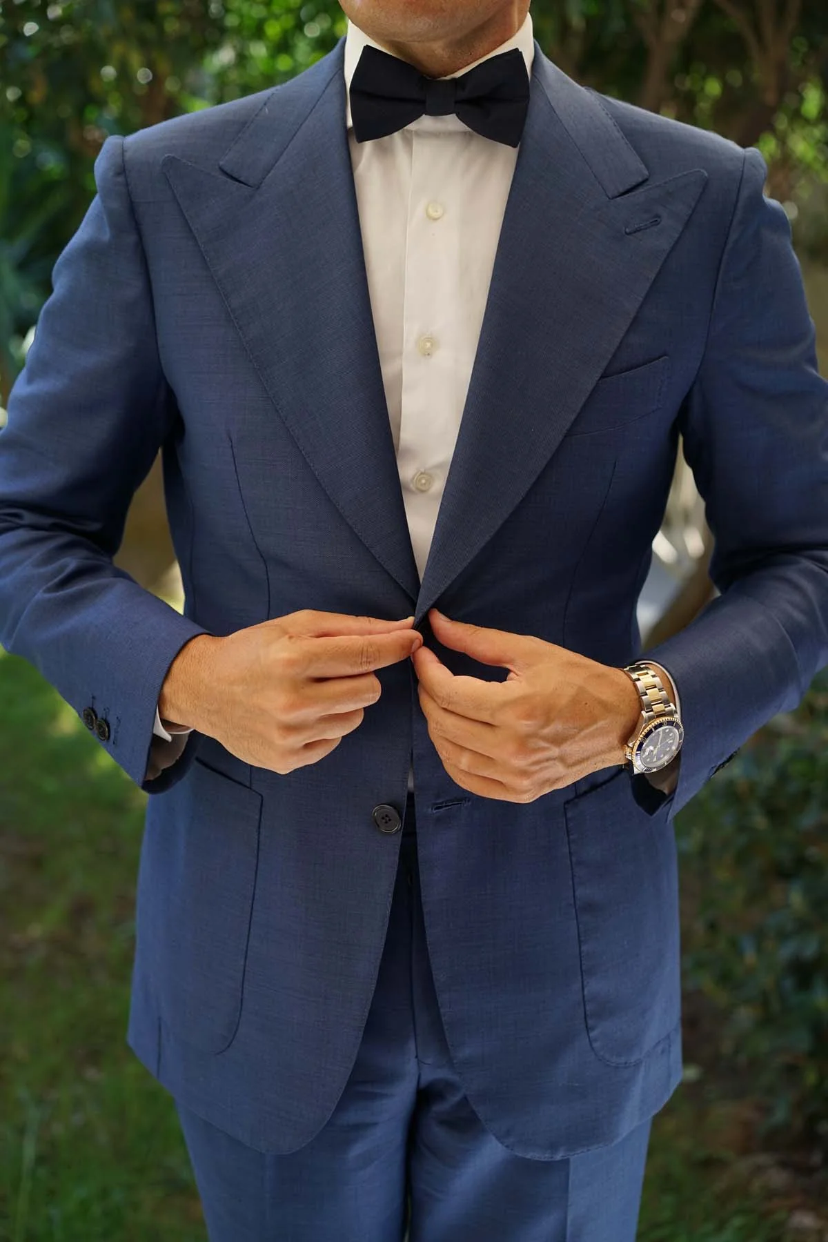 Navy Blue Cotton Bow Tie - Image 7