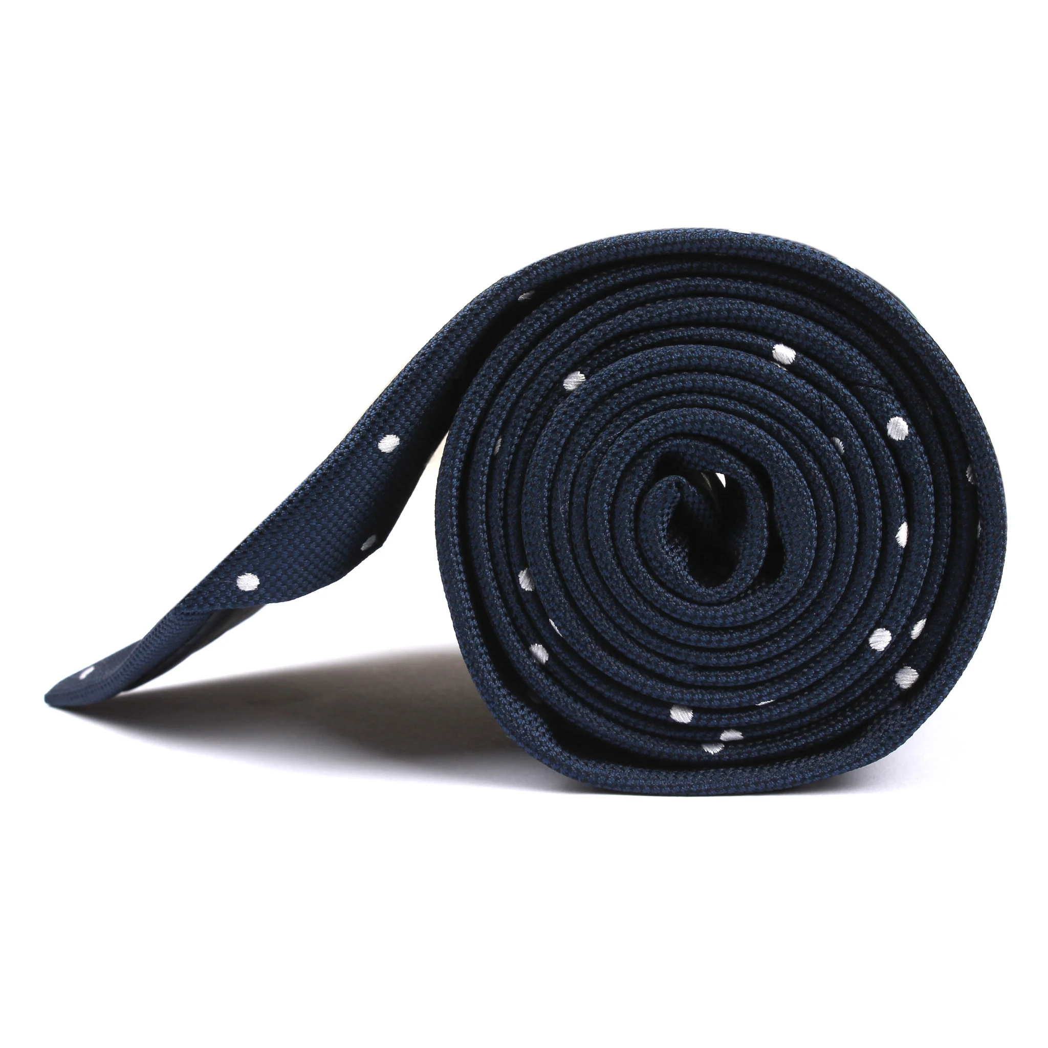 Navy Blue Polkadots Tie - Image 4