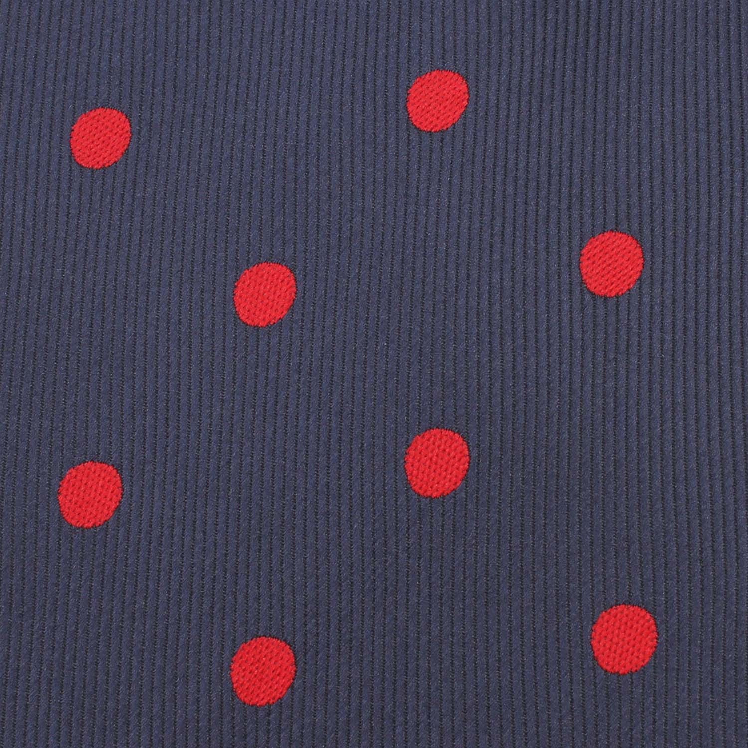 Navy Blue Skinny Tie with Red Polka Dots - Image 4