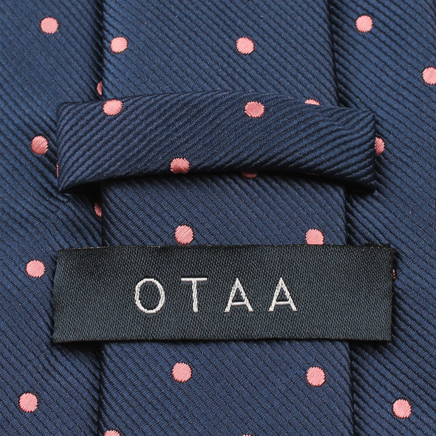 Navy Blue with Pink Polka Dots Tie - Image 5