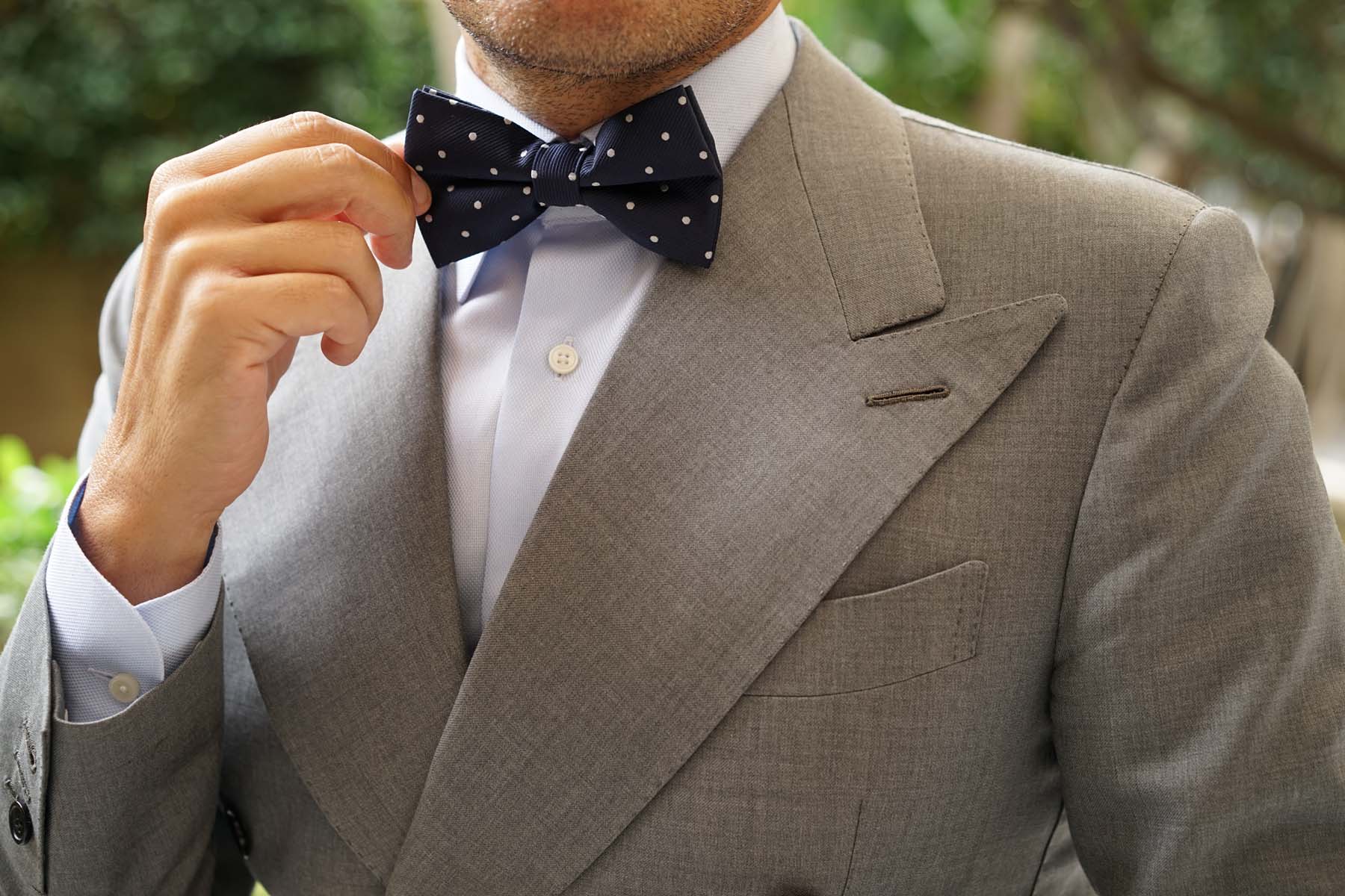 Navy Blue with White Polka Dots - Bow Tie - Image 6