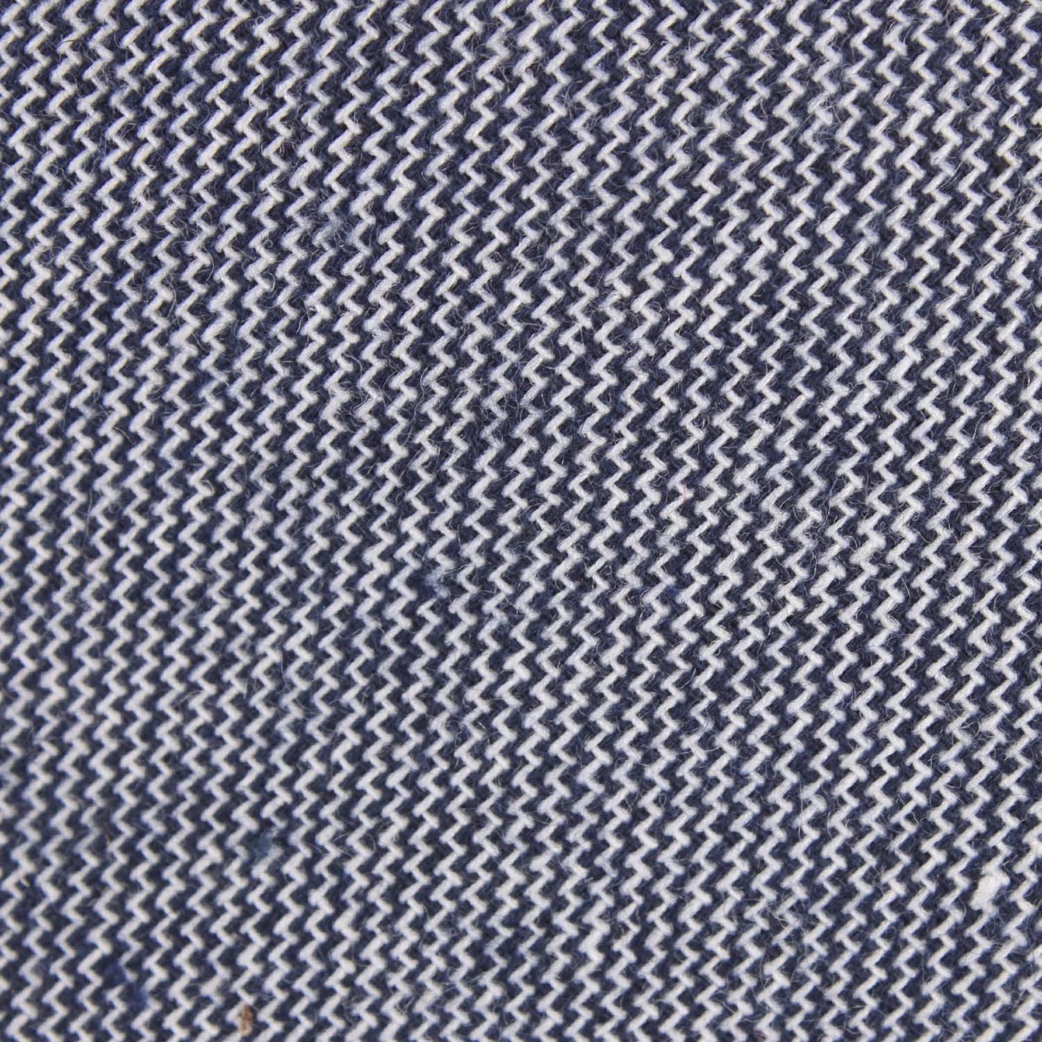 Navy Blue Zig Zag Linen Pocket Square - Image 2