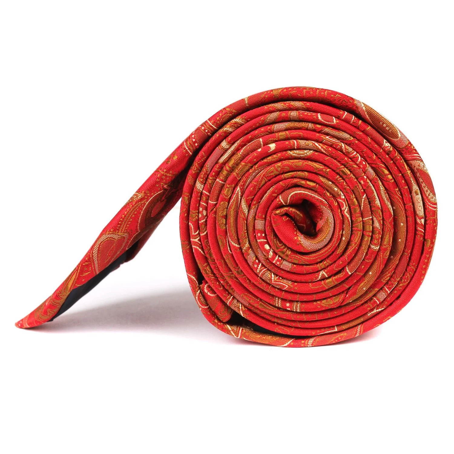 Paisley Maroon with Brown Skinny Tie - Image 3