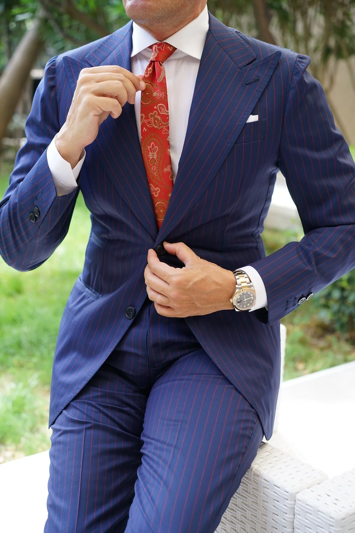 Paisley Maroon with Brown Skinny Tie - Image 6