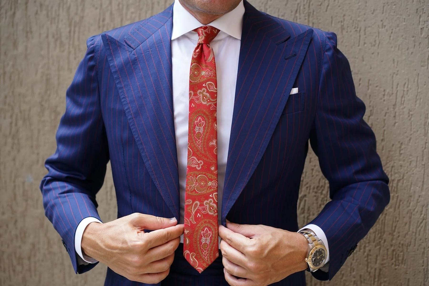 Paisley Maroon with Brown Skinny Tie - Image 7