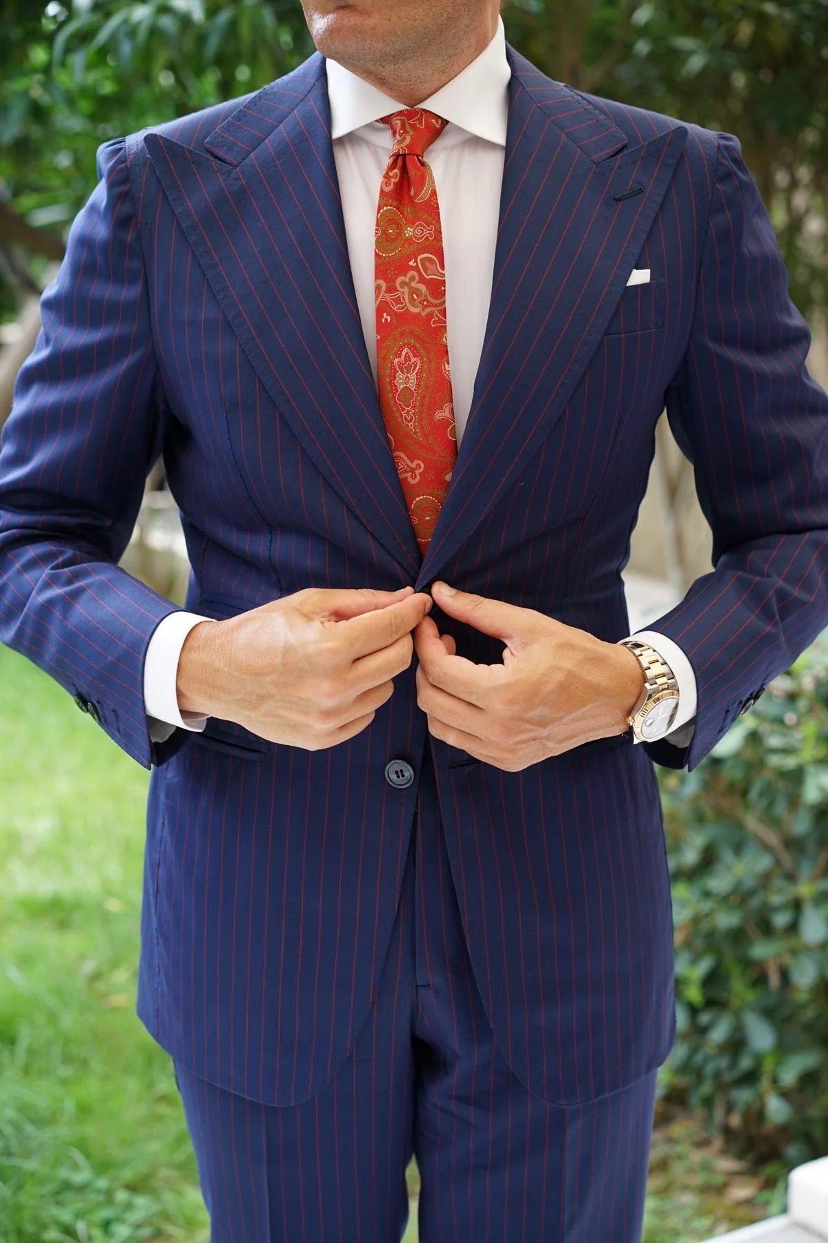 Paisley Maroon with Brown Skinny Tie - Image 9