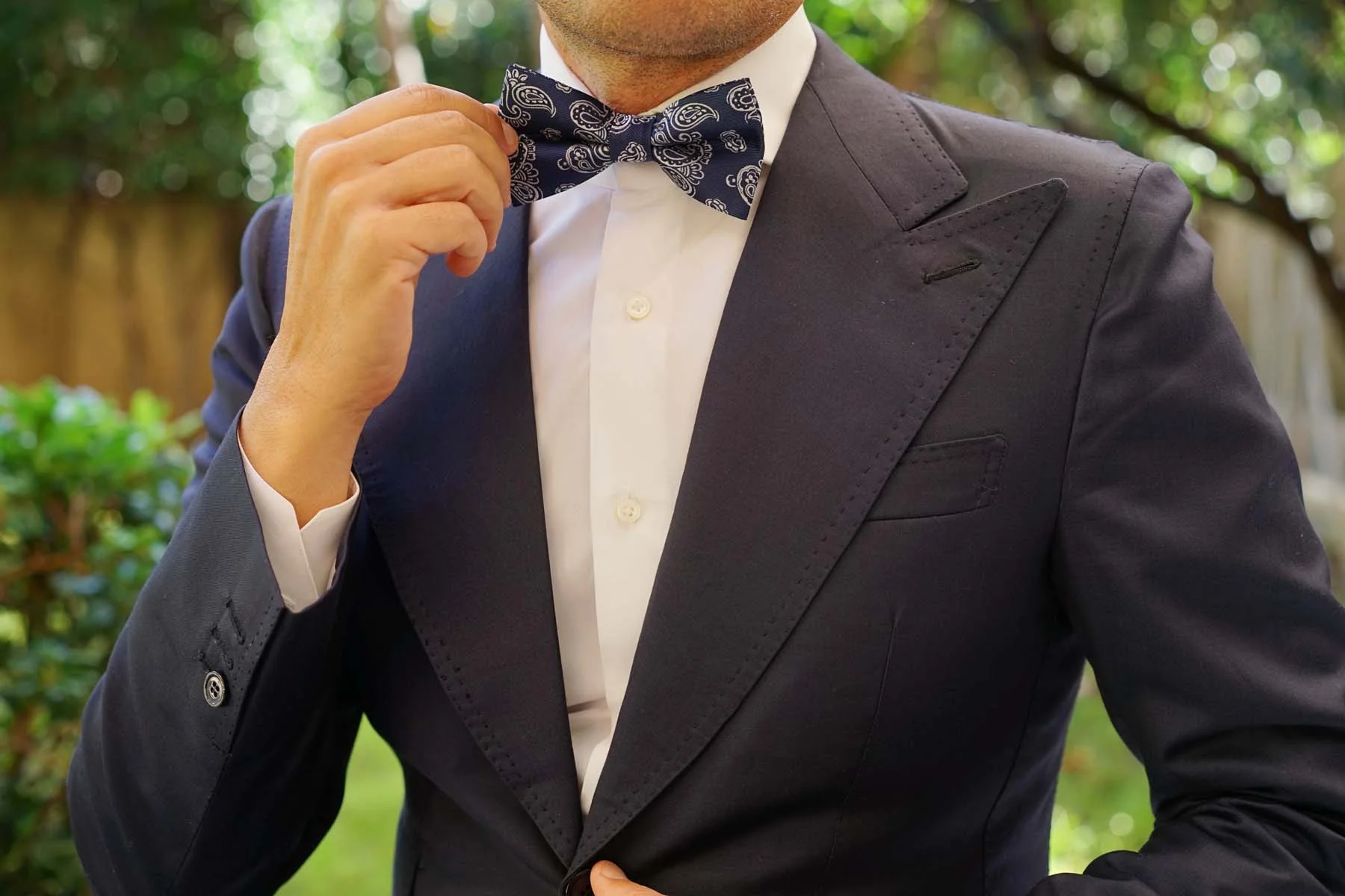 Paisley Navy Blue - Bow Tie - Image 5