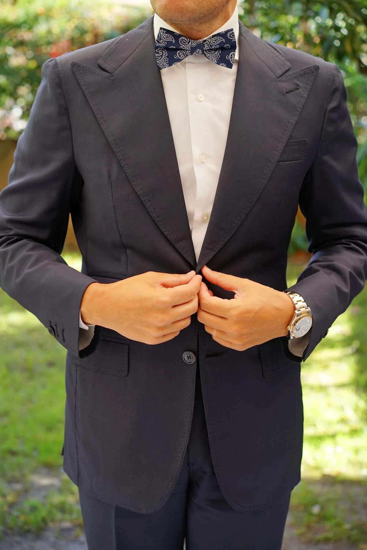 Paisley Navy Blue - Bow Tie - Image 7
