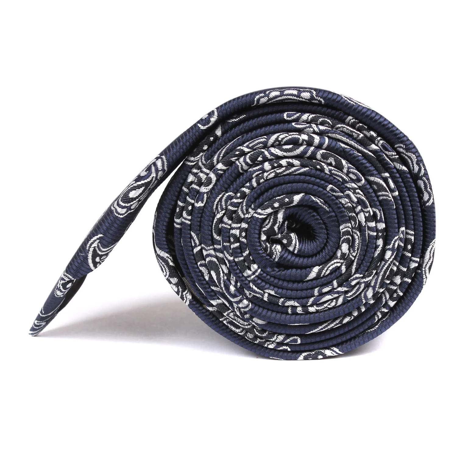 Paisley Navy Blue - Skinny Tie - Image 3