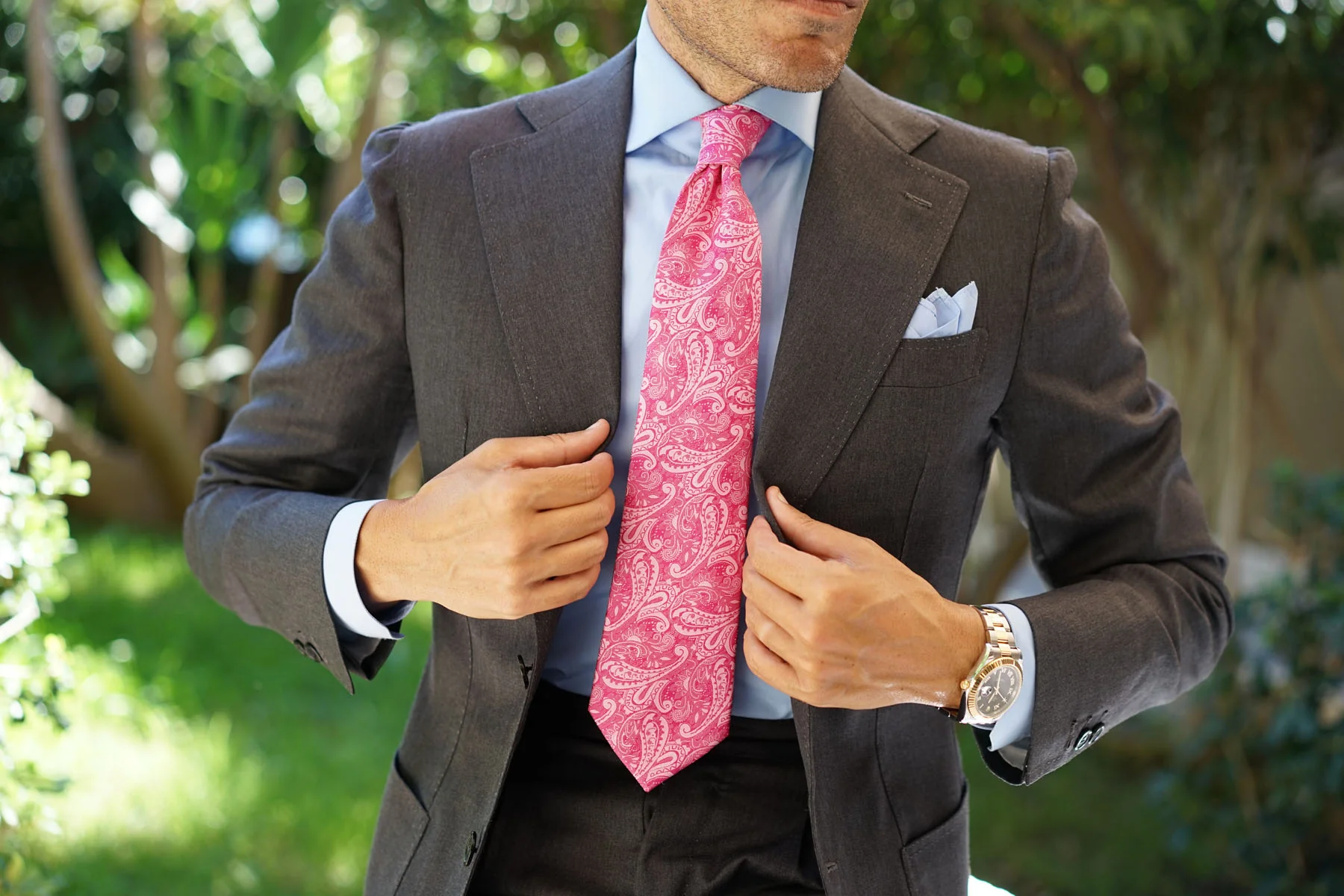 Paisley Pink Tie - Image 6