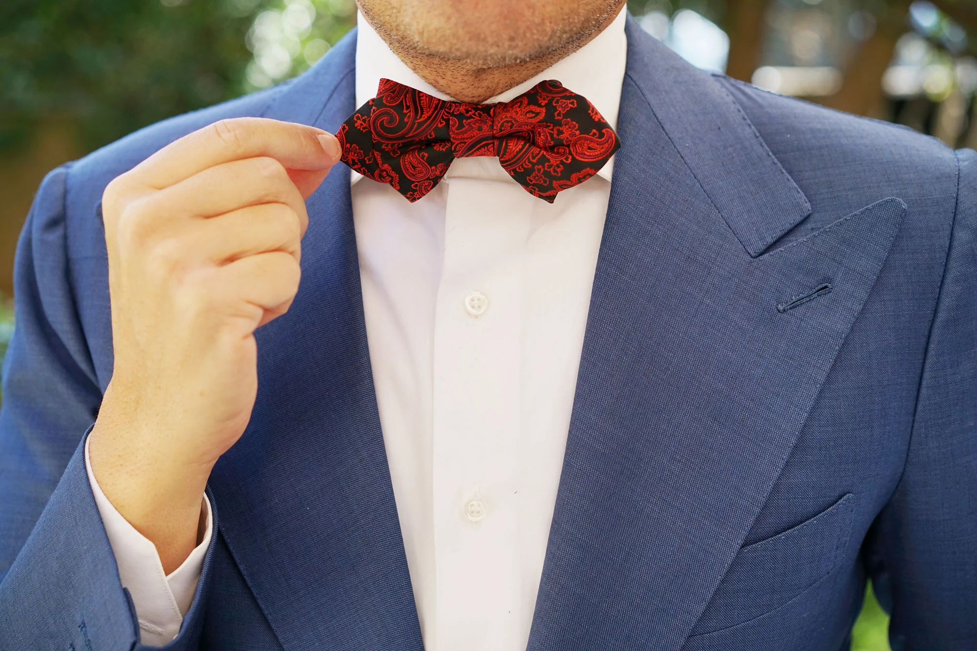 Paisley Red and Black Diamond Bow Tie - Image 10