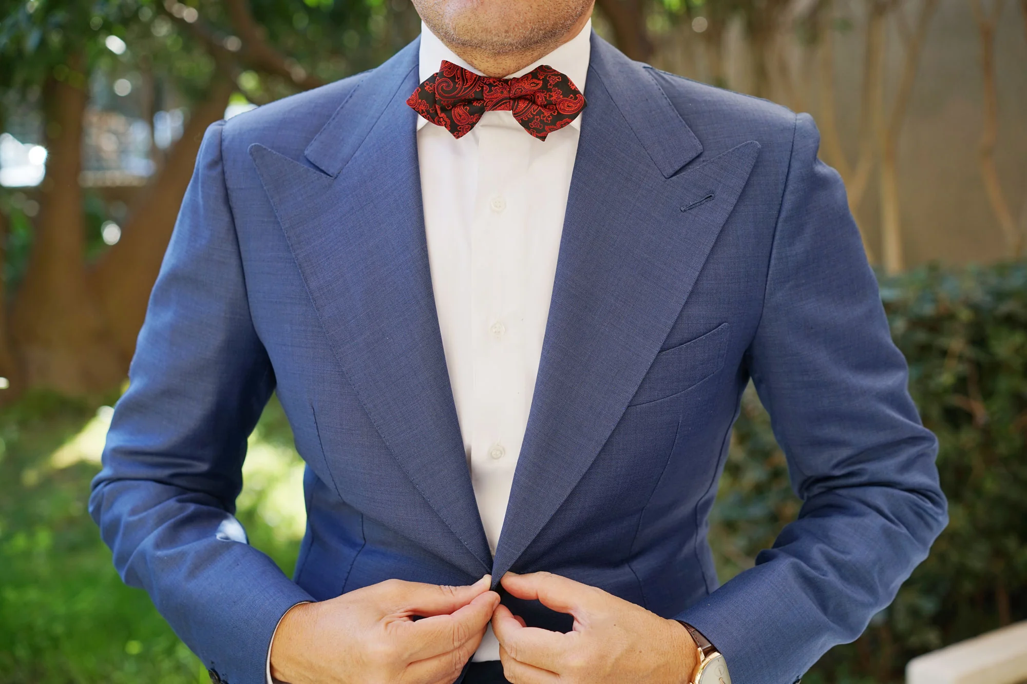 Paisley Red and Black Diamond Bow Tie - Image 6