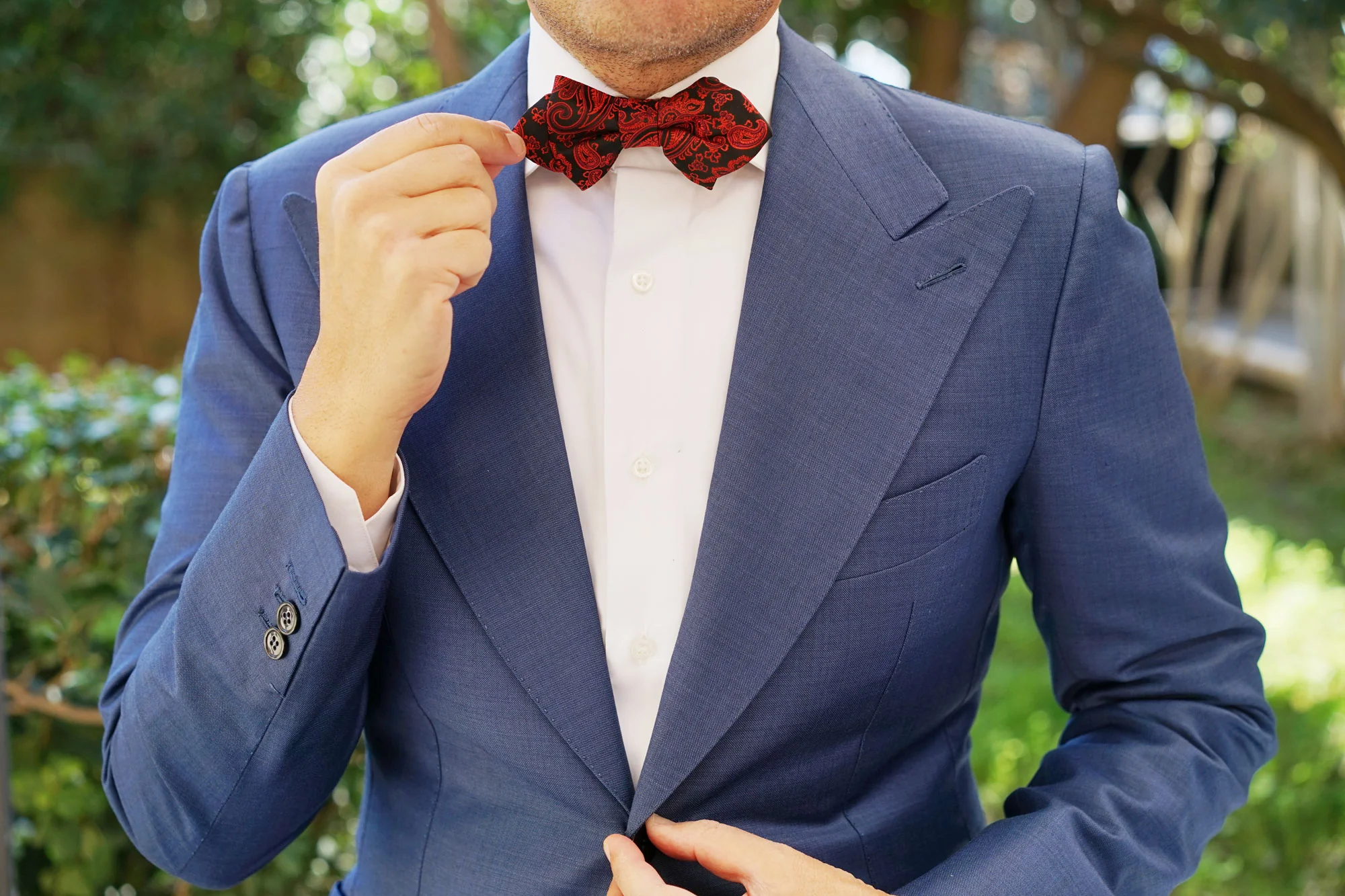 Paisley Red and Black Diamond Bow Tie - Image 8