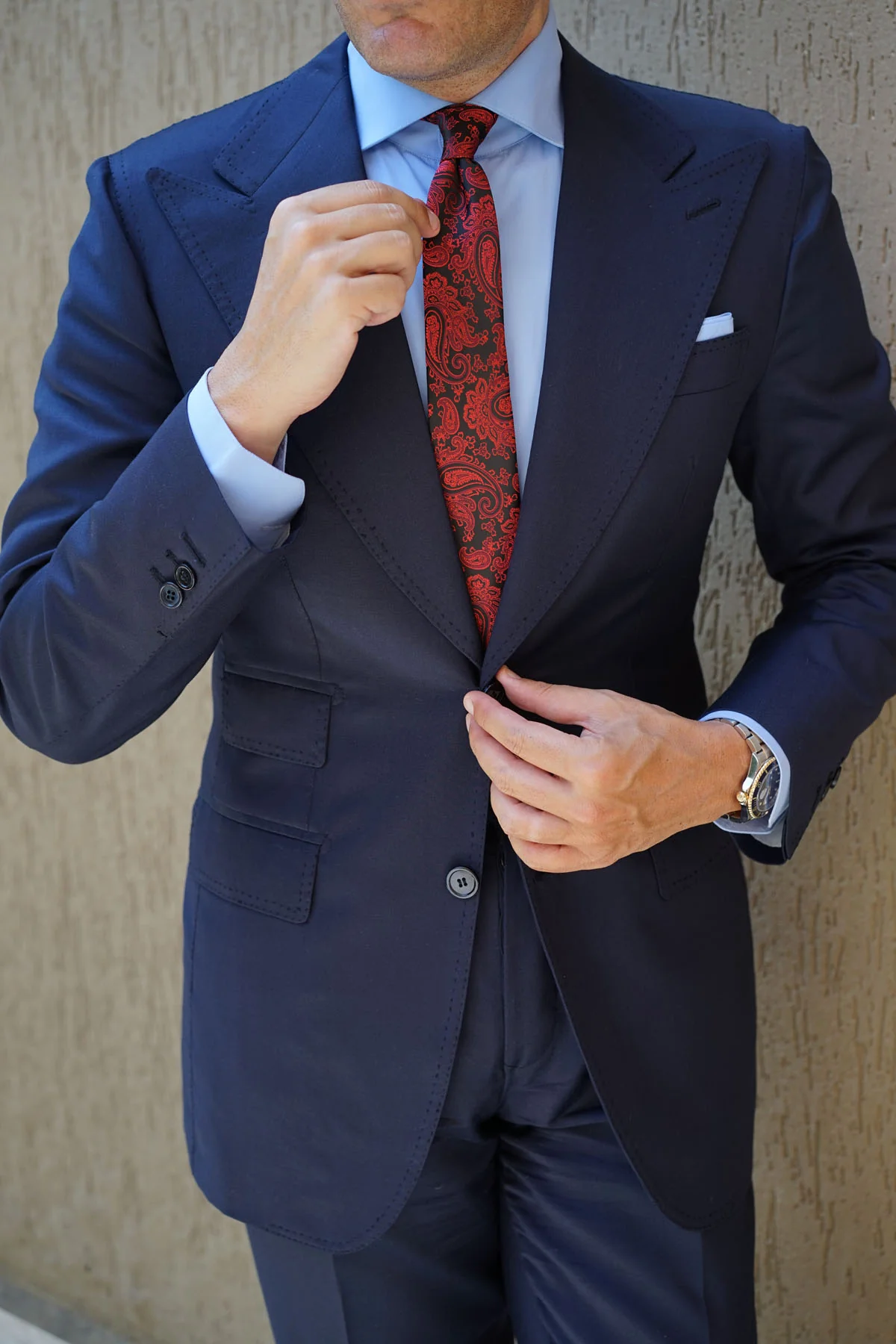 Paisley Red and Black Skinny Tie - Image 10